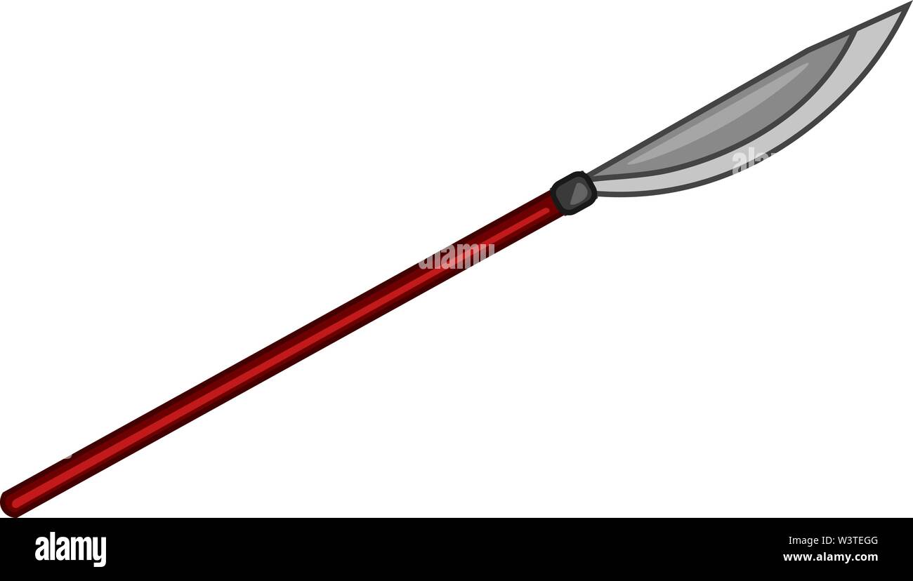 Eine lange japanische Speer, Vector, Farbe, Zeichnung oder Abbildung. Stock Vektor