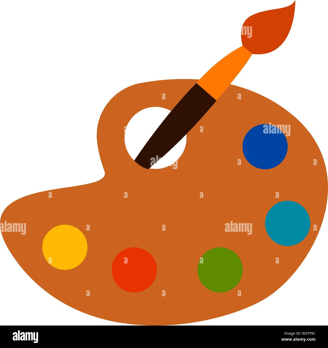 Eine gelbe Keramik Palette mit 4 unterschiedliche Farben, Vector, Farbe, Zeichnung oder Abbildung. Stock Vektor