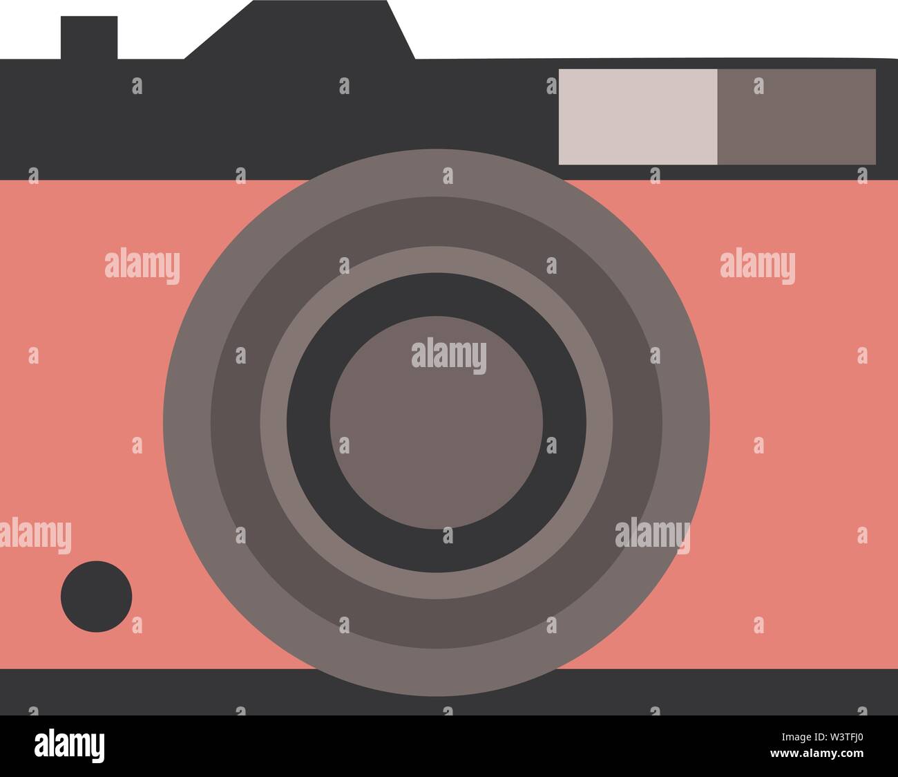 Eine nette lustige Kamera in Pink und Schwarz Farbe, Vector, Farbe, Zeichnung oder Abbildung. Stock Vektor