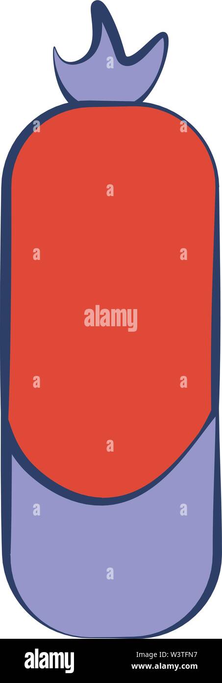 Ein großer, starker Boxsack in Rot und Blau, Vector, Farbe, Zeichnung oder Abbildung. Stock Vektor