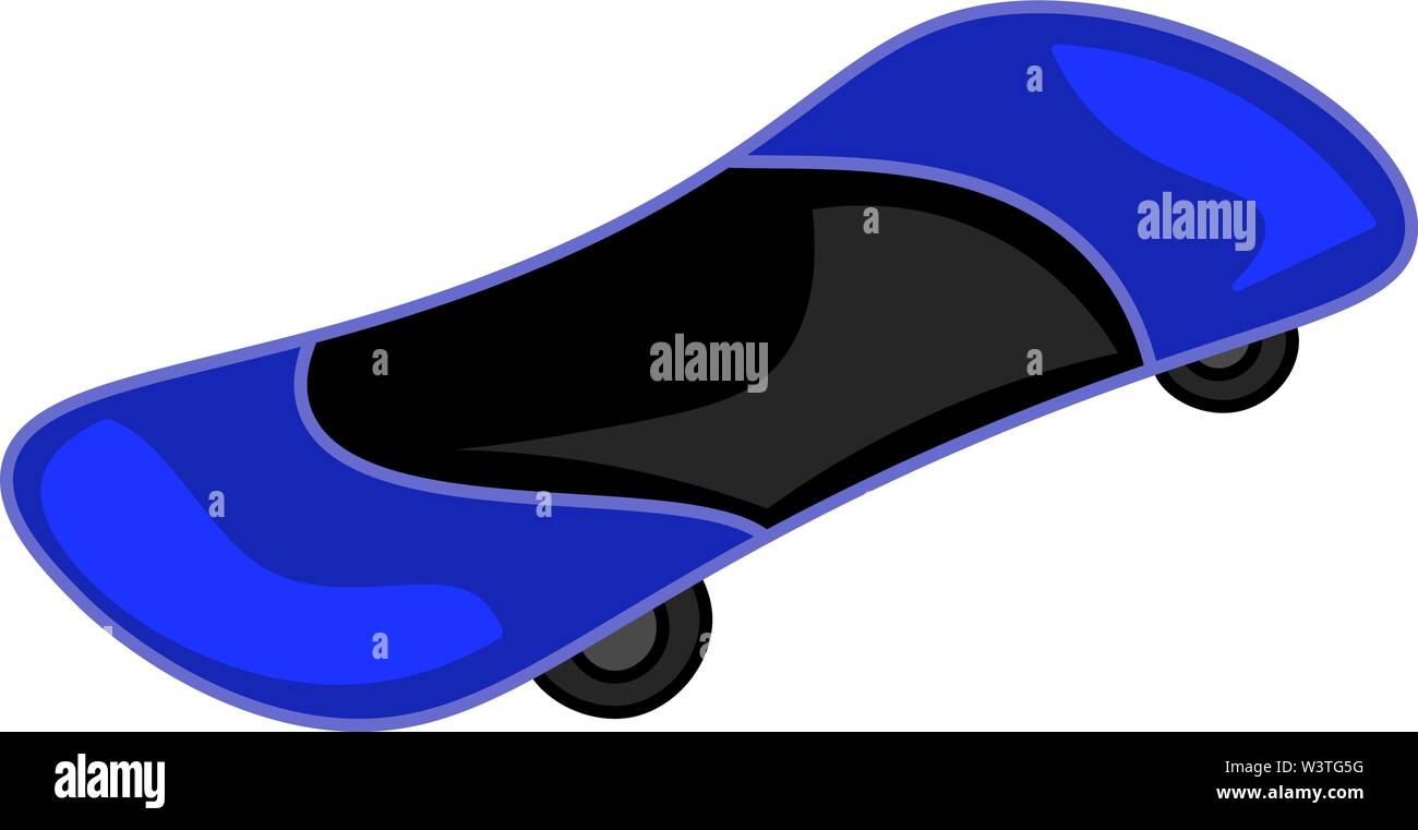Ein neues Skateboard in Blau und Schwarz Farbe, Vector, Farbe, Zeichnung oder Abbildung. Stock Vektor