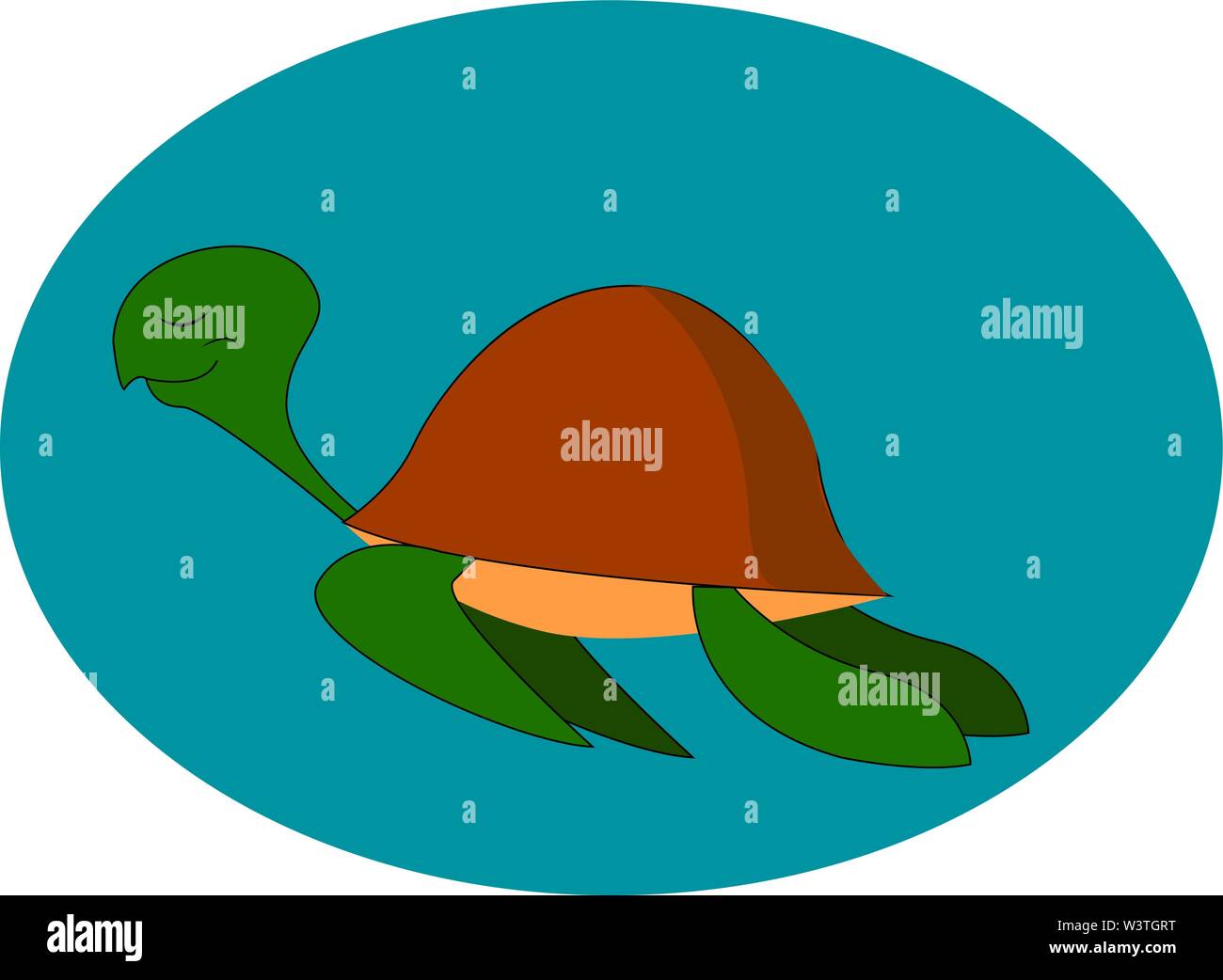 Eine fliegende Schildkröte in den Himmel, Vector, Farbe, Zeichnung oder Abbildung. Stock Vektor