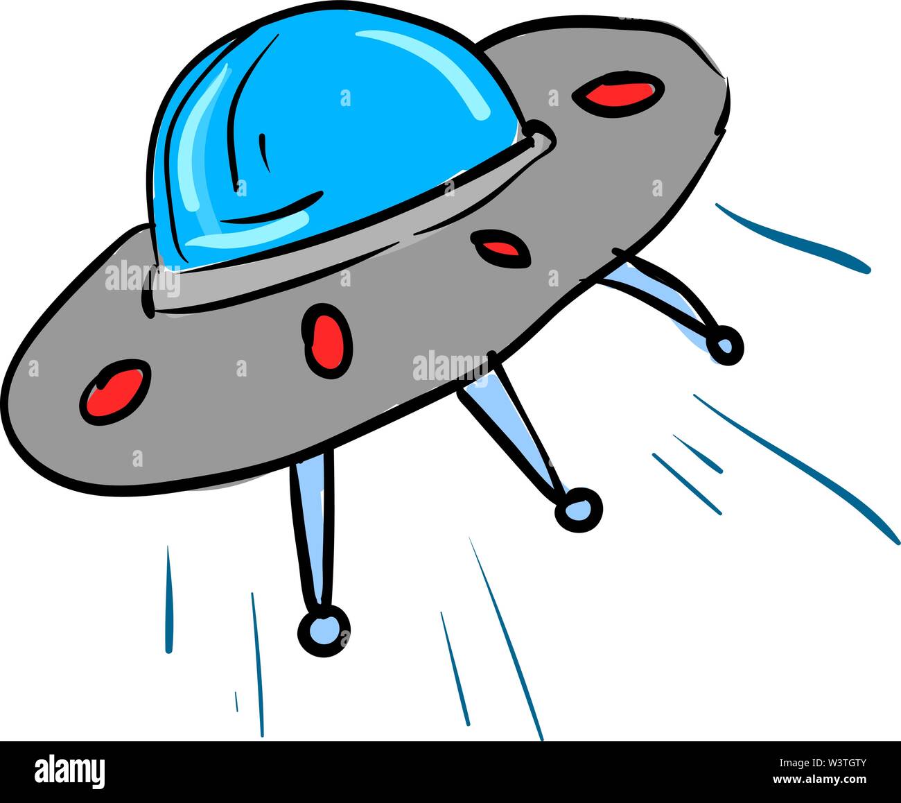 Eine bunte Clipart eines UFO, Vector, Farbe, Zeichnung oder Abbildung