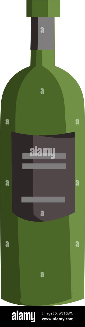 Eine Flasche grünen Wein, Vector, Farbe, Zeichnung oder Abbildung. Stock Vektor