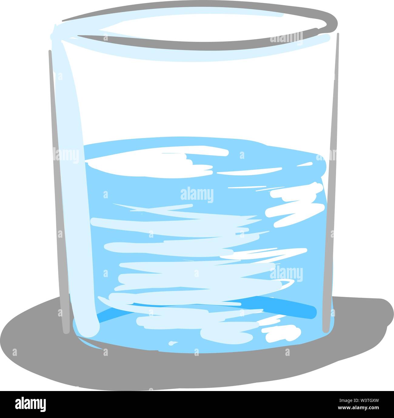 Ein Glas Tasse Wasser in es, Vector, Farbe, Zeichnung oder Abbildung. Stock Vektor