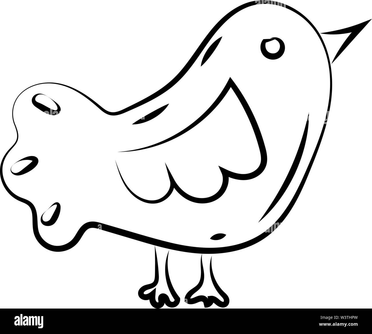 Süße vogel Skizze, Illustration, Vektor auf weißem Hintergrund. Stock Vektor