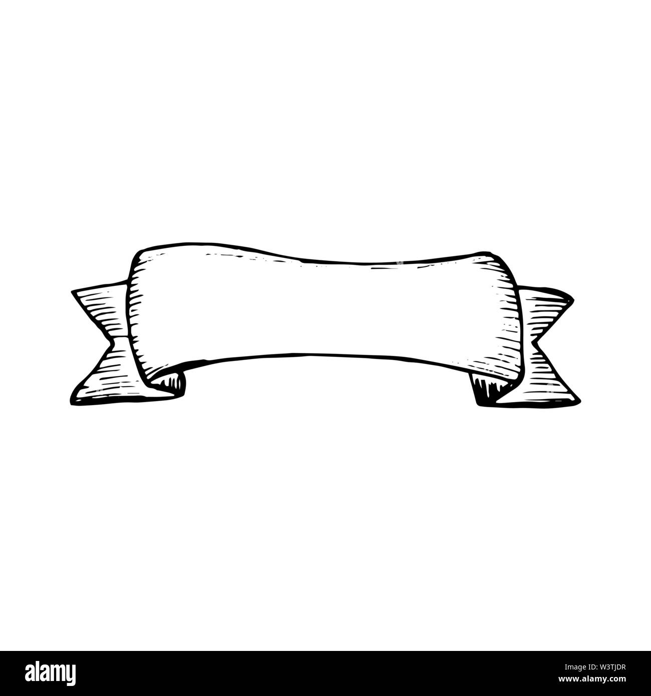 Doodle Stil, Skizze Farbband für typografische Plakate Design. Isolierte Vektor clipart Stock Vektor