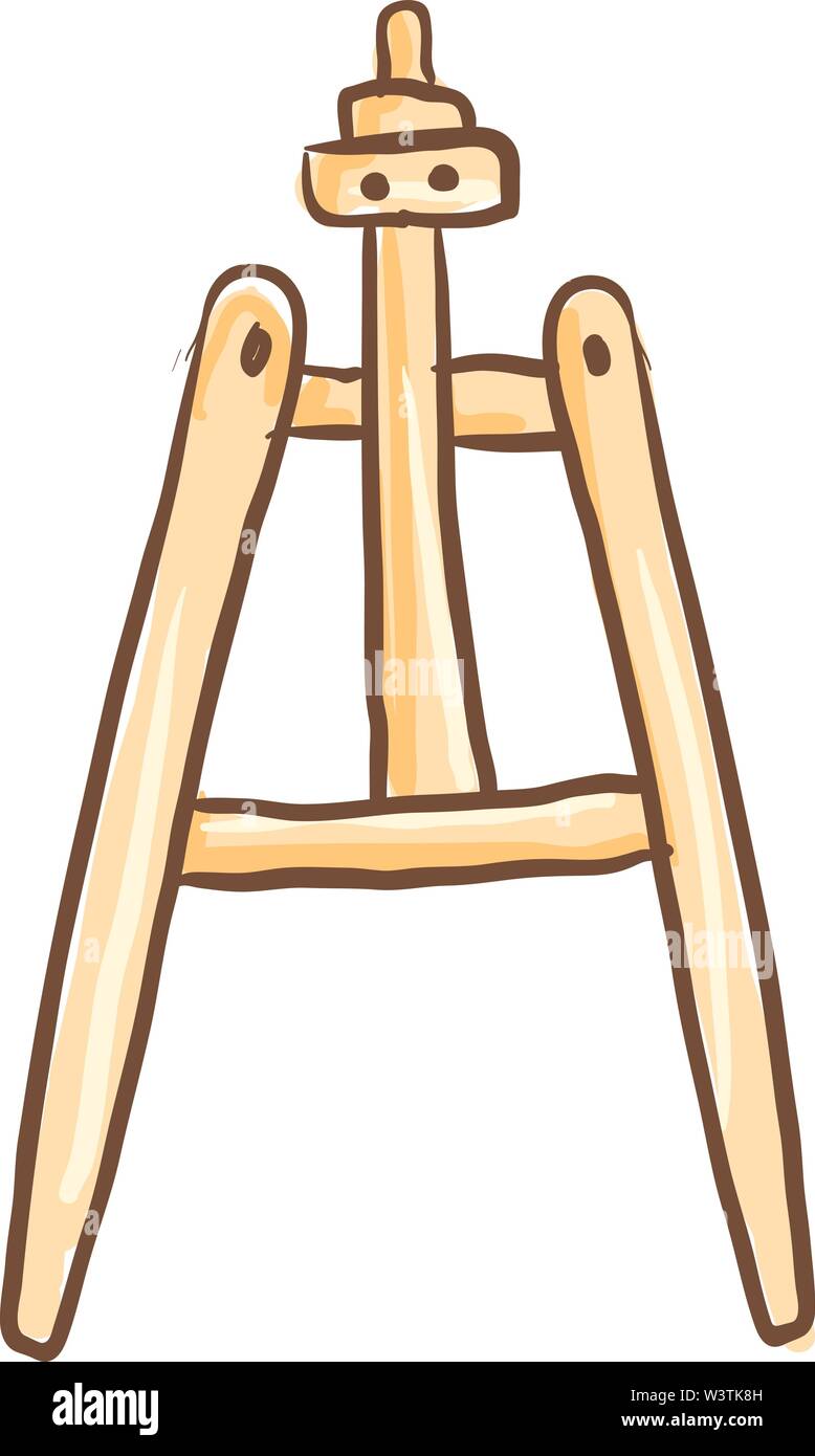 Künstler Staffelei, Illustration, Vektor auf weißem Hintergrund. Stock Vektor