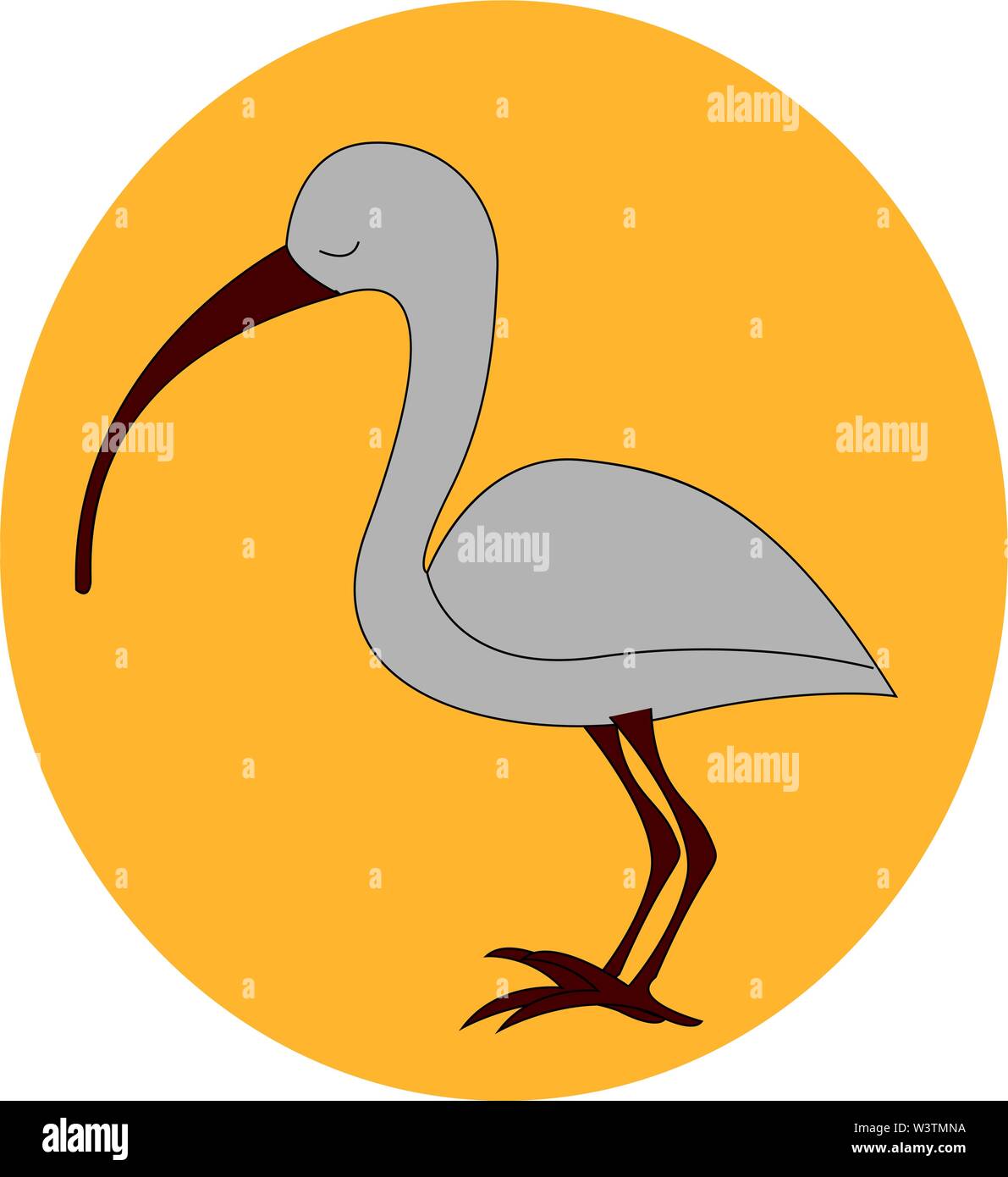 Traurig ibis, Illustration, Vektor auf weißem Hintergrund. Stock Vektor