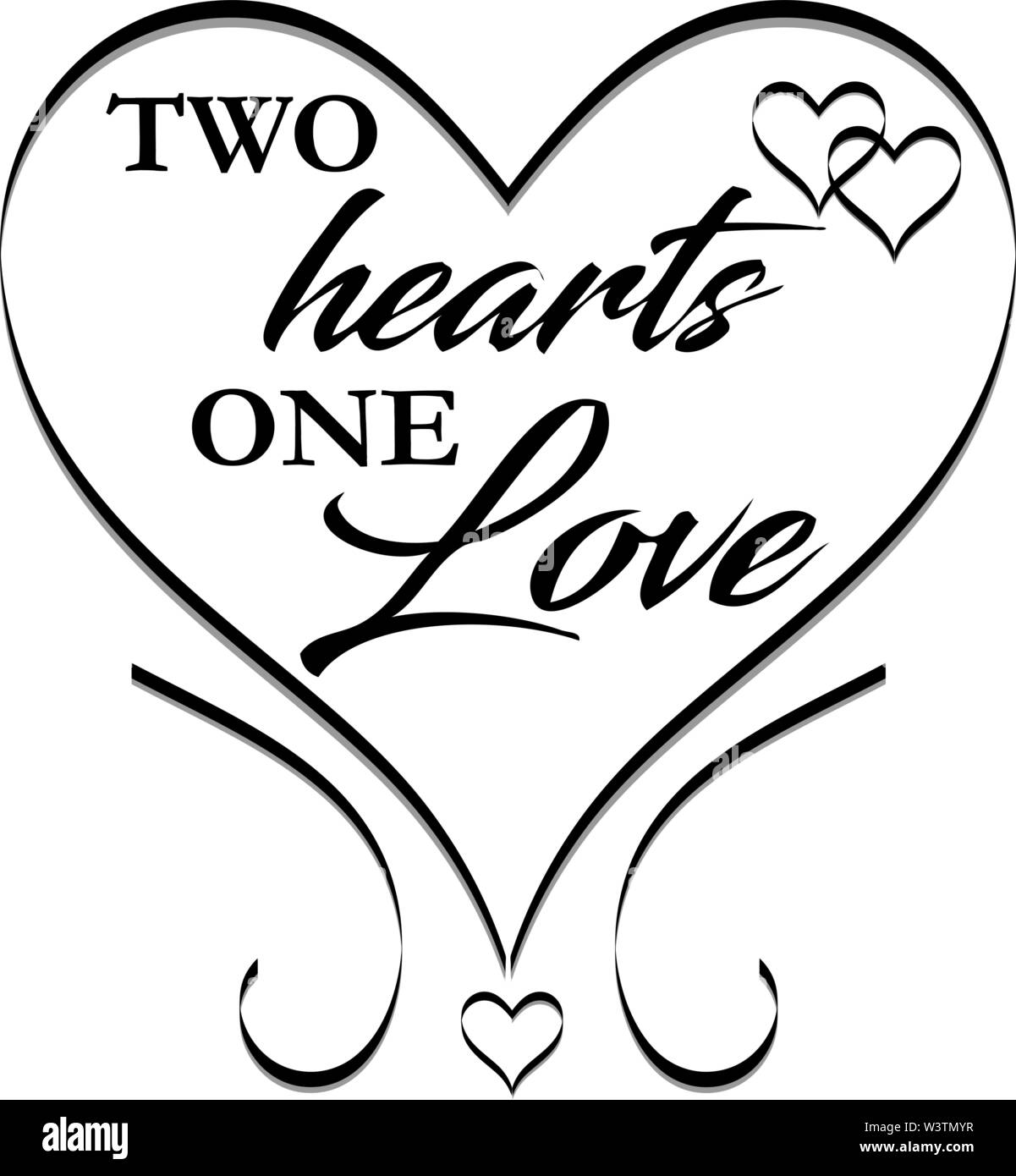 Zwei Herzen eine Liebe Hochzeit Design Stock Vektor Zwei Herzen eine Liebe Hochzeit Design Stock Vektor