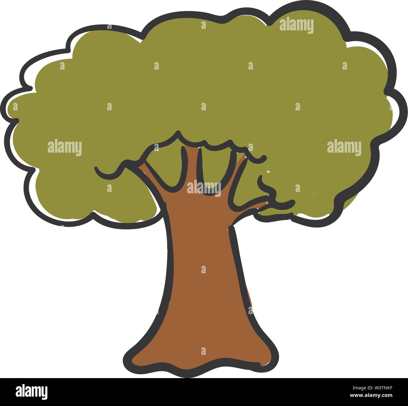Big Oak Tree, Illustration, Vektor auf weißem Hintergrund. Stock Vektor Big Oak Tree, Illustration, Vektor auf weißem Hintergrund. Stock Vektor