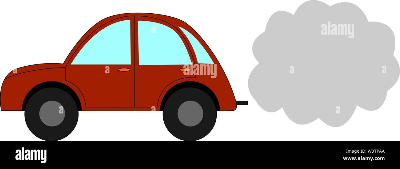Kleine rote Auto, Illustration, Vektor auf weißem Hintergrund. Stock Vektor