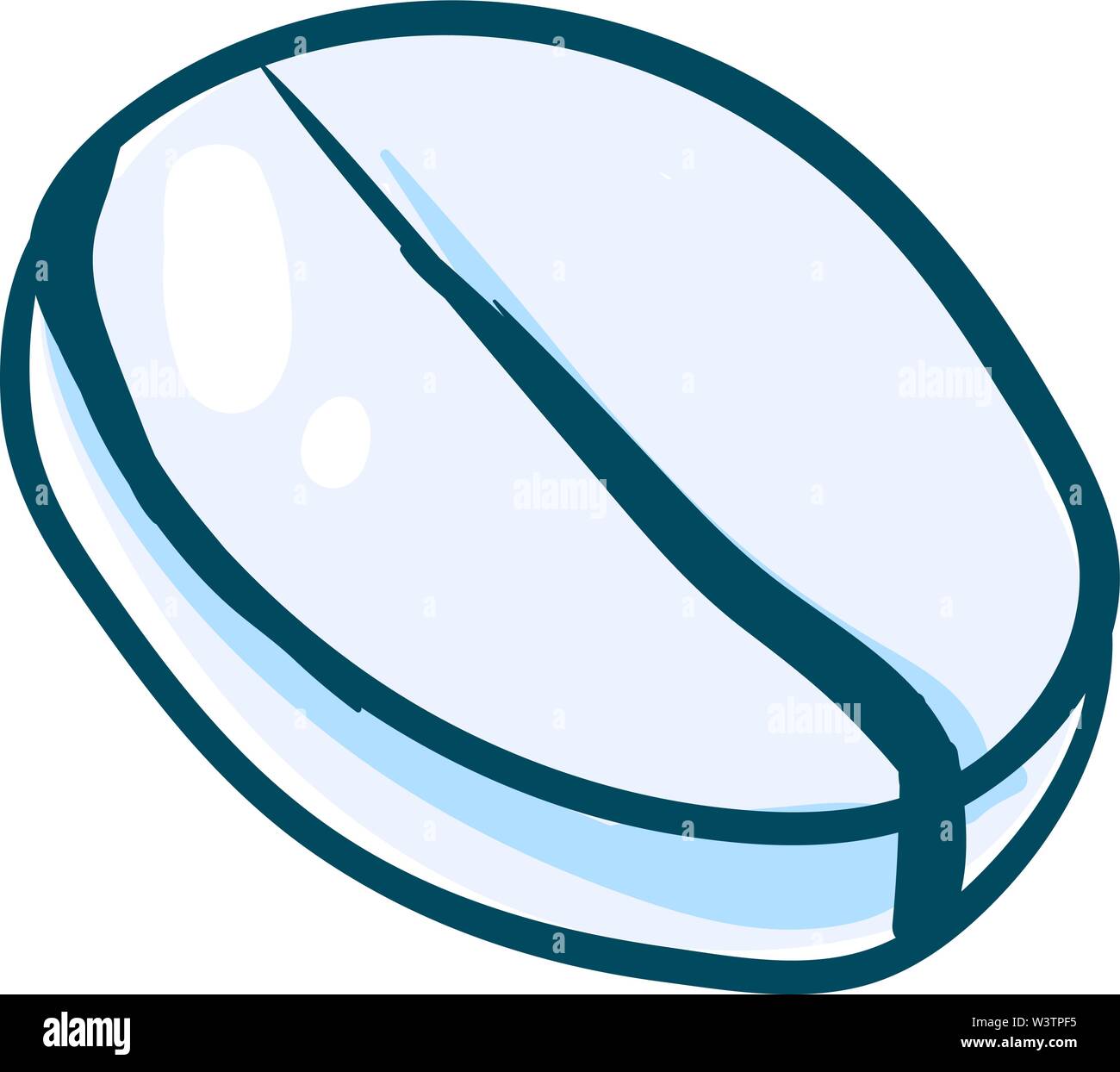 Runde blaue Pille, Illustration, Vektor auf weißem Hintergrund. Stock Vektor