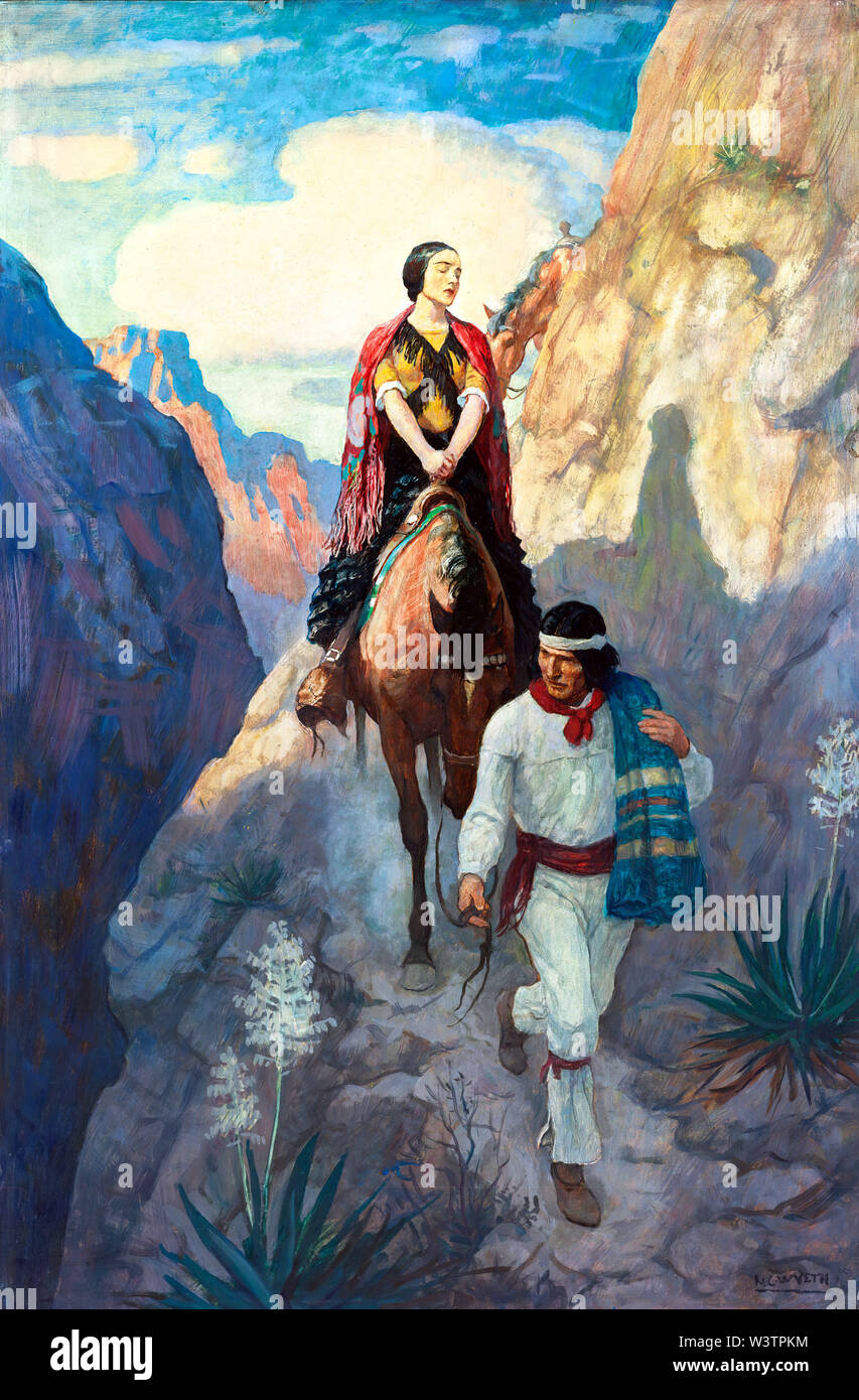 NC Wyeth Ramona und Alessandro auf dem schmalen Trail Stockfoto