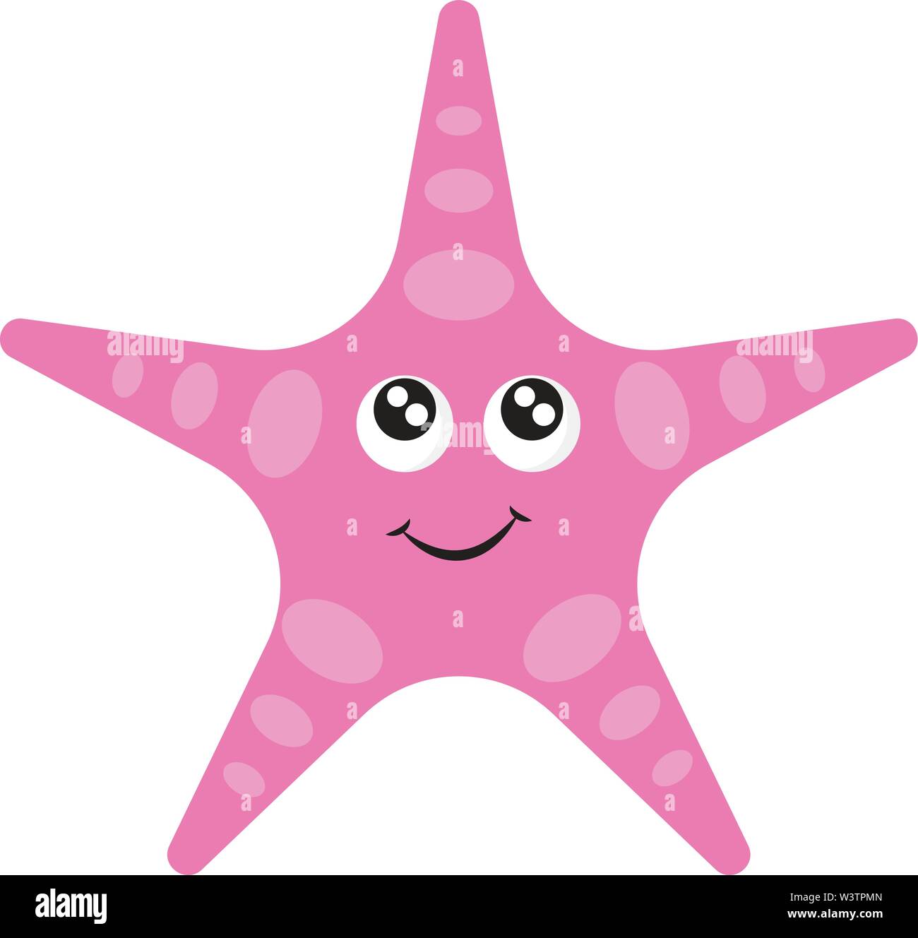 Pink Sea Star,, Illustration, Vektor auf weißem Hintergrund. Stock Vektor