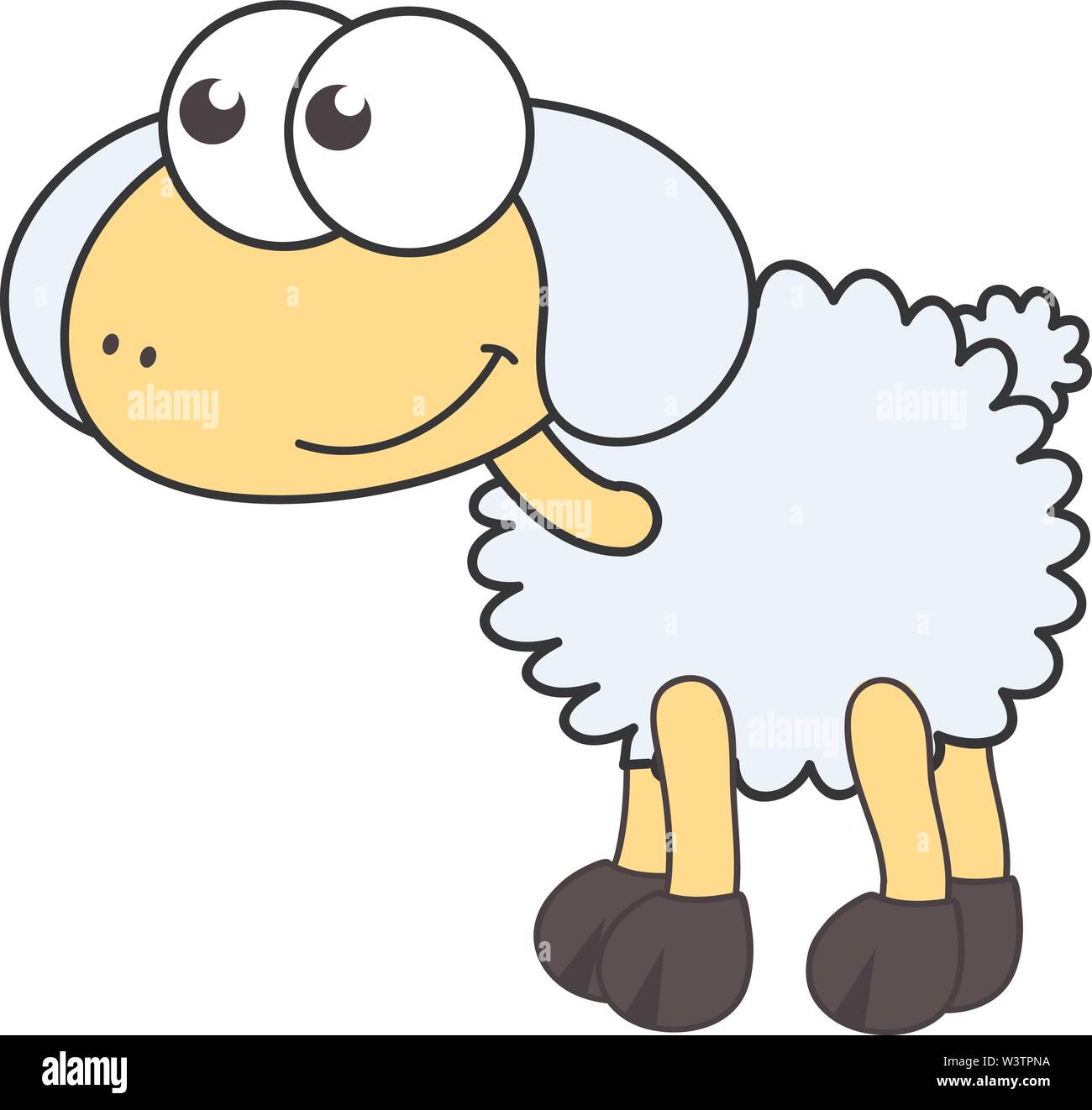 Süße kleine Schafe, Illustration, Vektor auf weißem Hintergrund. Stock Vektor