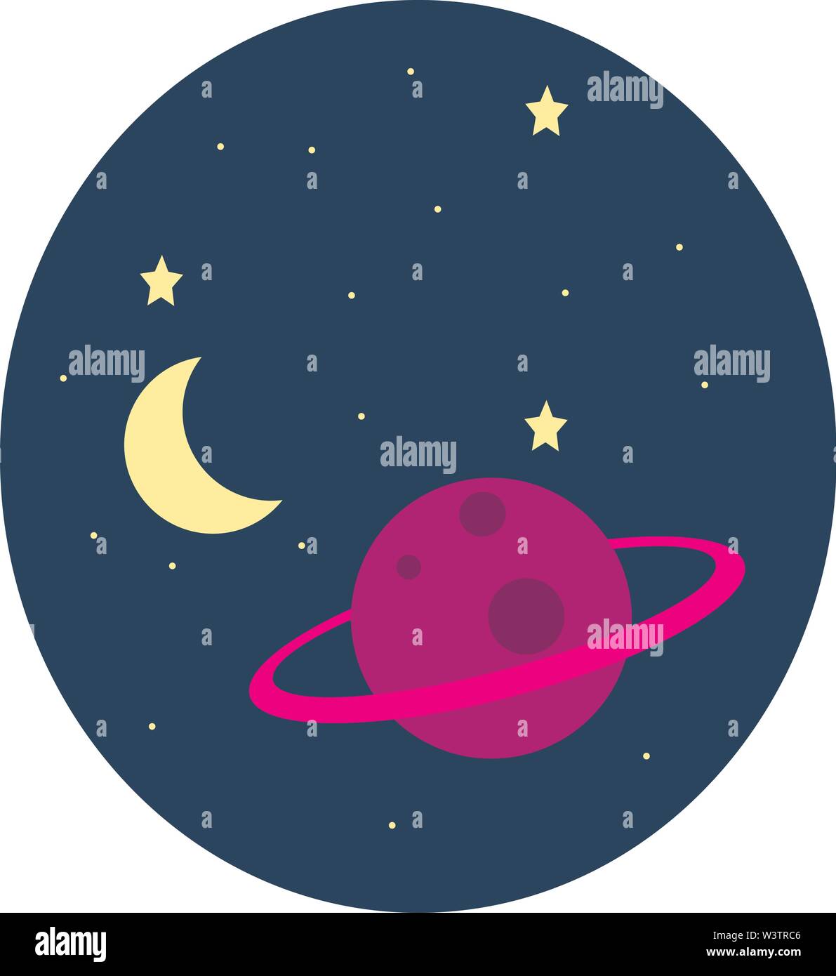 Galaxie Sterne und Planeten, Illustration, Vektor auf weißem Hintergrund. Stock Vektor