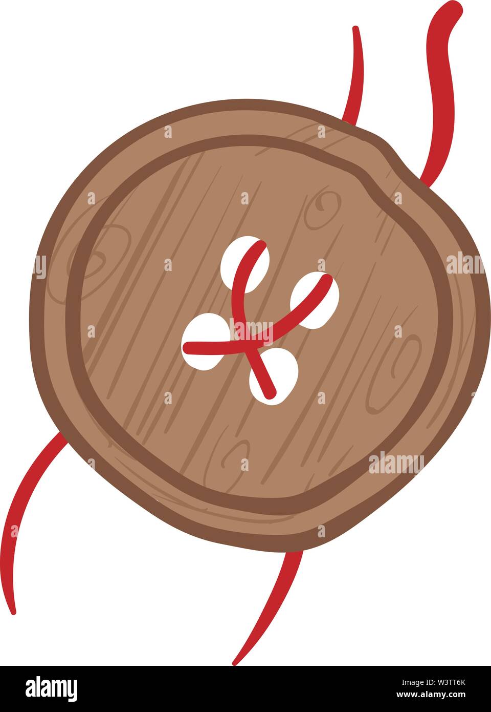 Braun Holz- Taste, Illustration, Vektor auf weißem Hintergrund. Stock Vektor