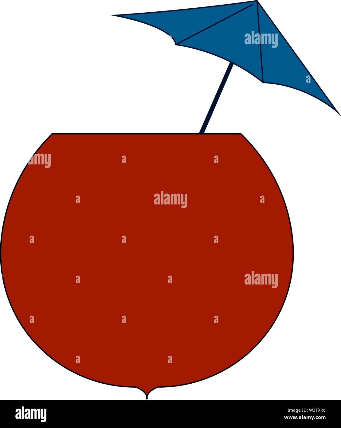 Cocktail in Kokosnussschalen, Illustration, Vektor auf weißem Hintergrund. Stock Vektor