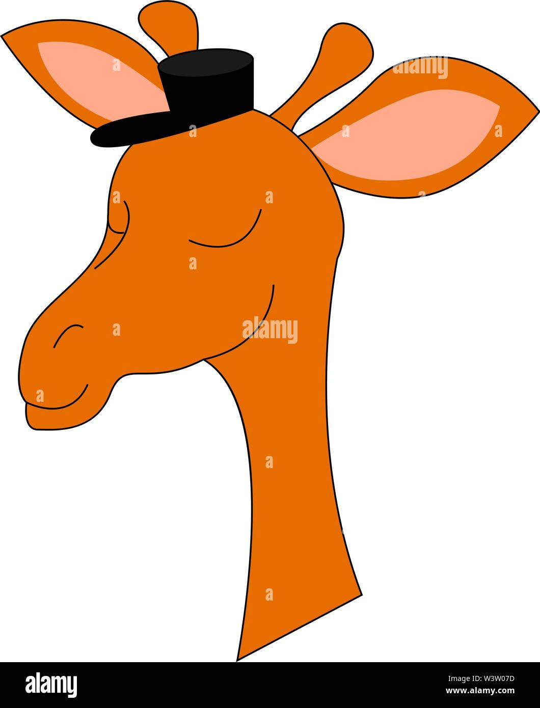 Orange giraffe Schlafen, Illustration, Vektor auf weißem Hintergrund. Stock Vektor