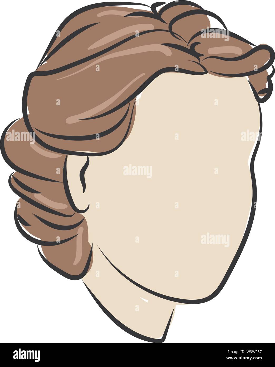 Mädchen Frisur, Illustration, Vektor auf weißem Hintergrund Stock Vektor