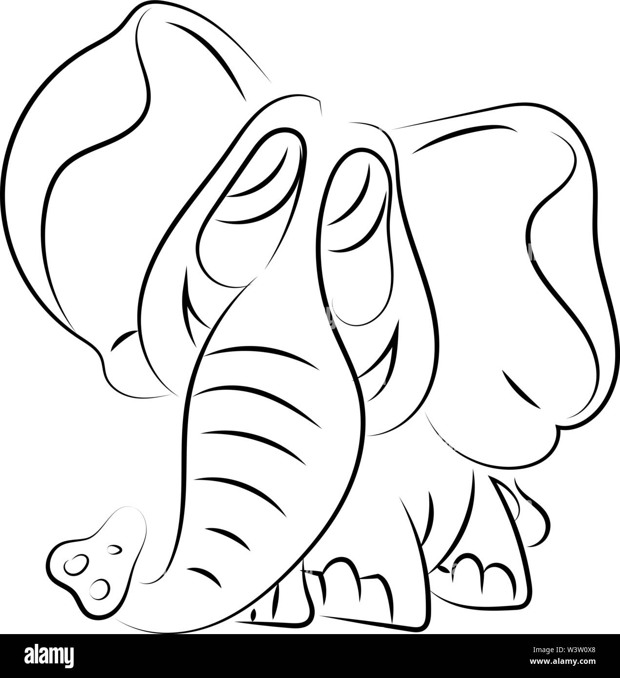 Zeichnung der Elefant, Illustration, Vektor auf weißem Hintergrund Stock Vektor