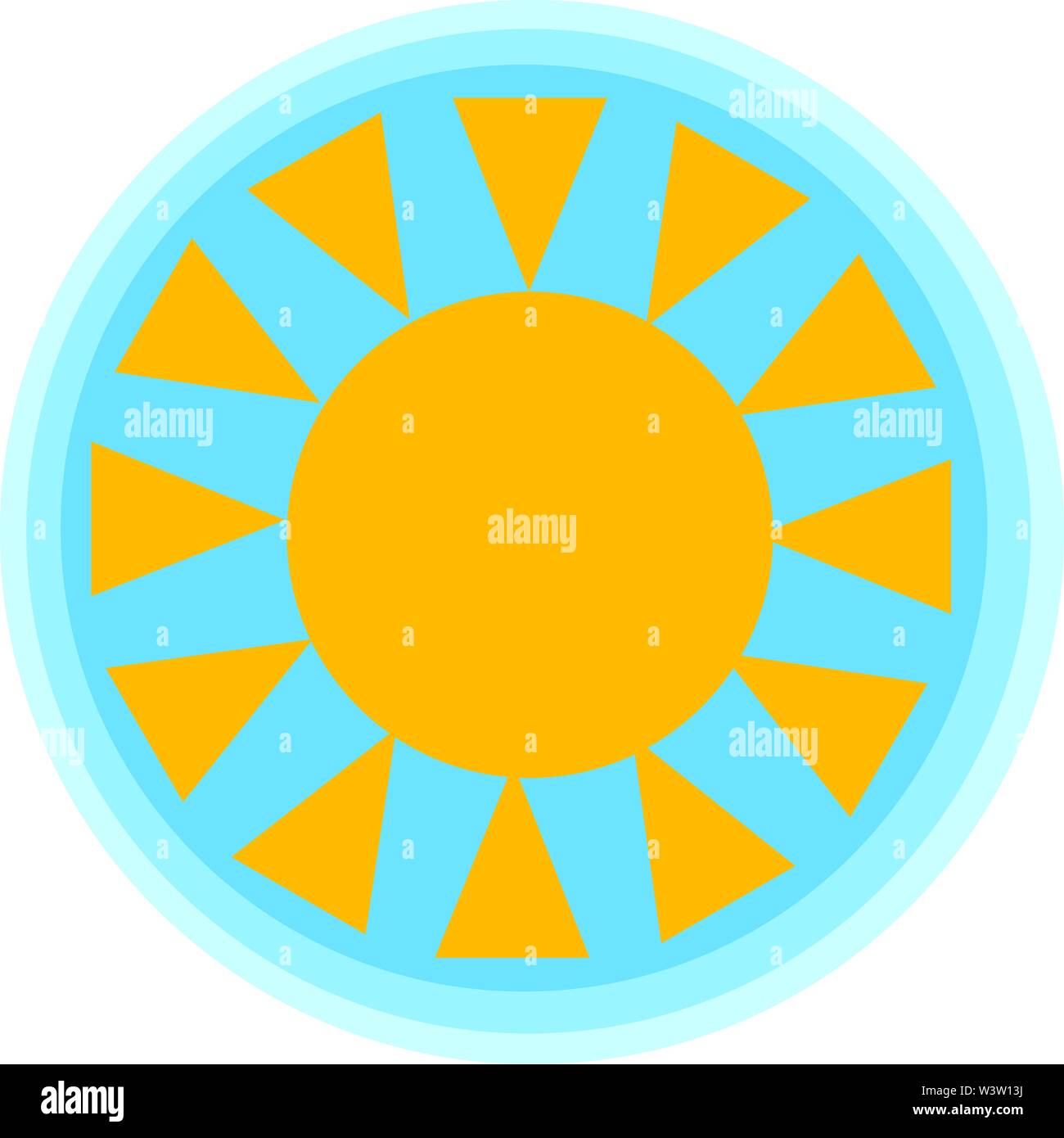 Glänzende Sonne, Illustration, Vektor auf weißem Hintergrund Stock Vektor