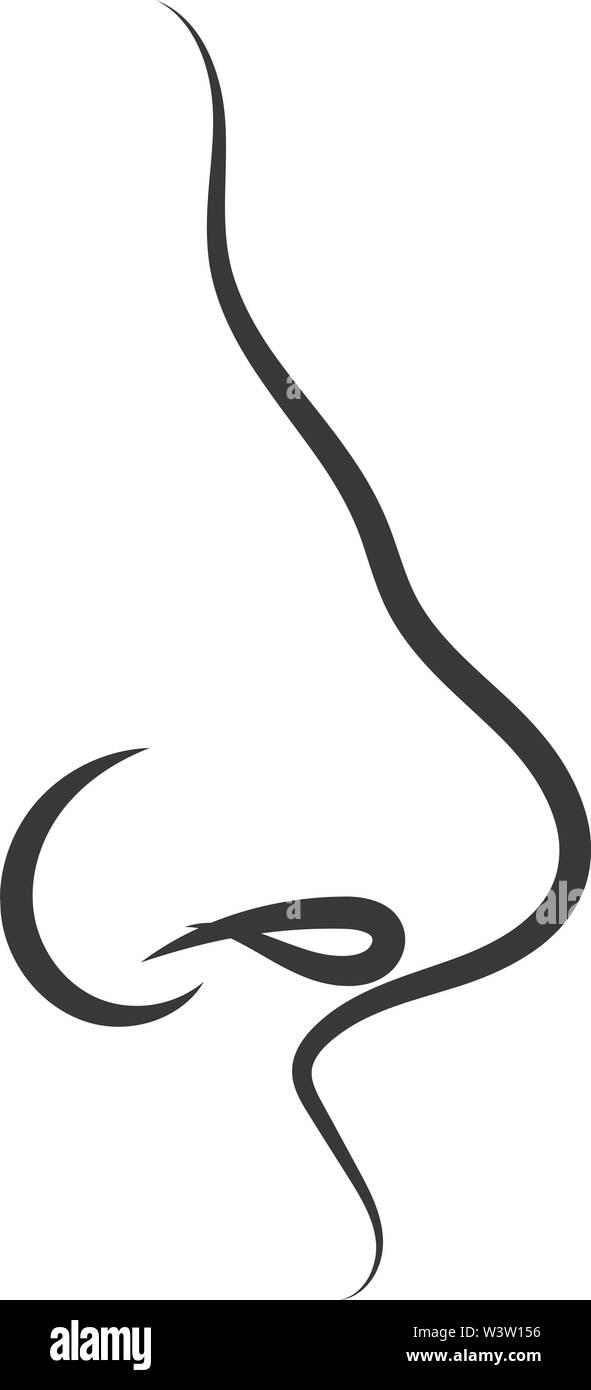 Zeichnung der Nase, Illustration, Vektor auf weißem Hintergrund Stock Vektor