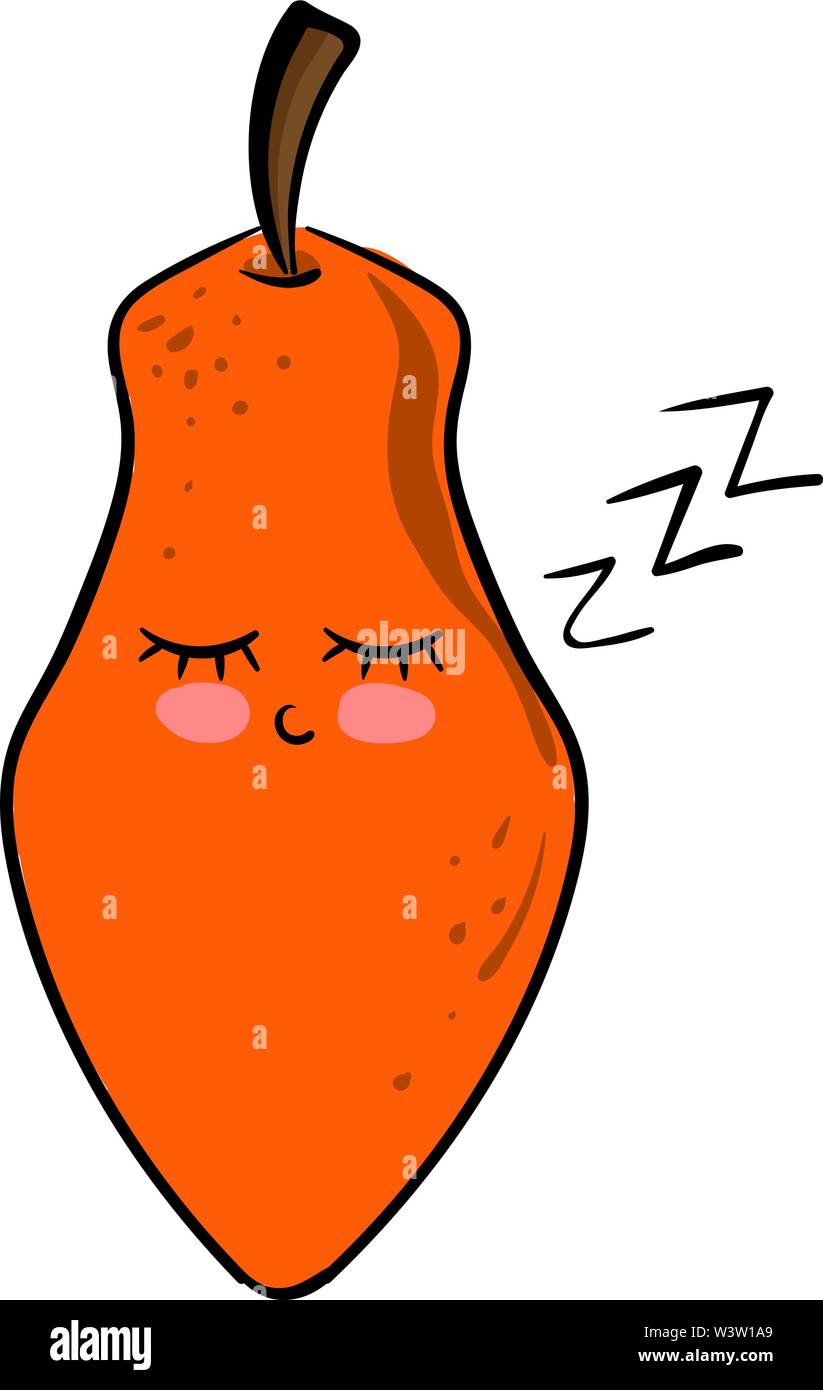 Schlafen papaya, Illustration, Vektor auf weißem Hintergrund Stock Vektor