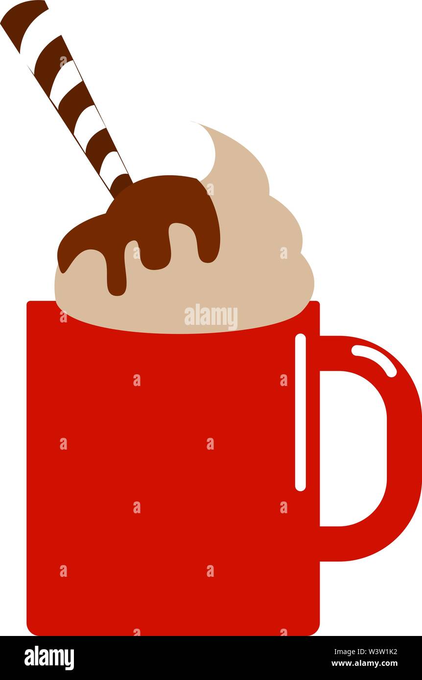 Rote Kaffeetasse, Illustration, Vektor auf weißem Hintergrund Stock Vektor
