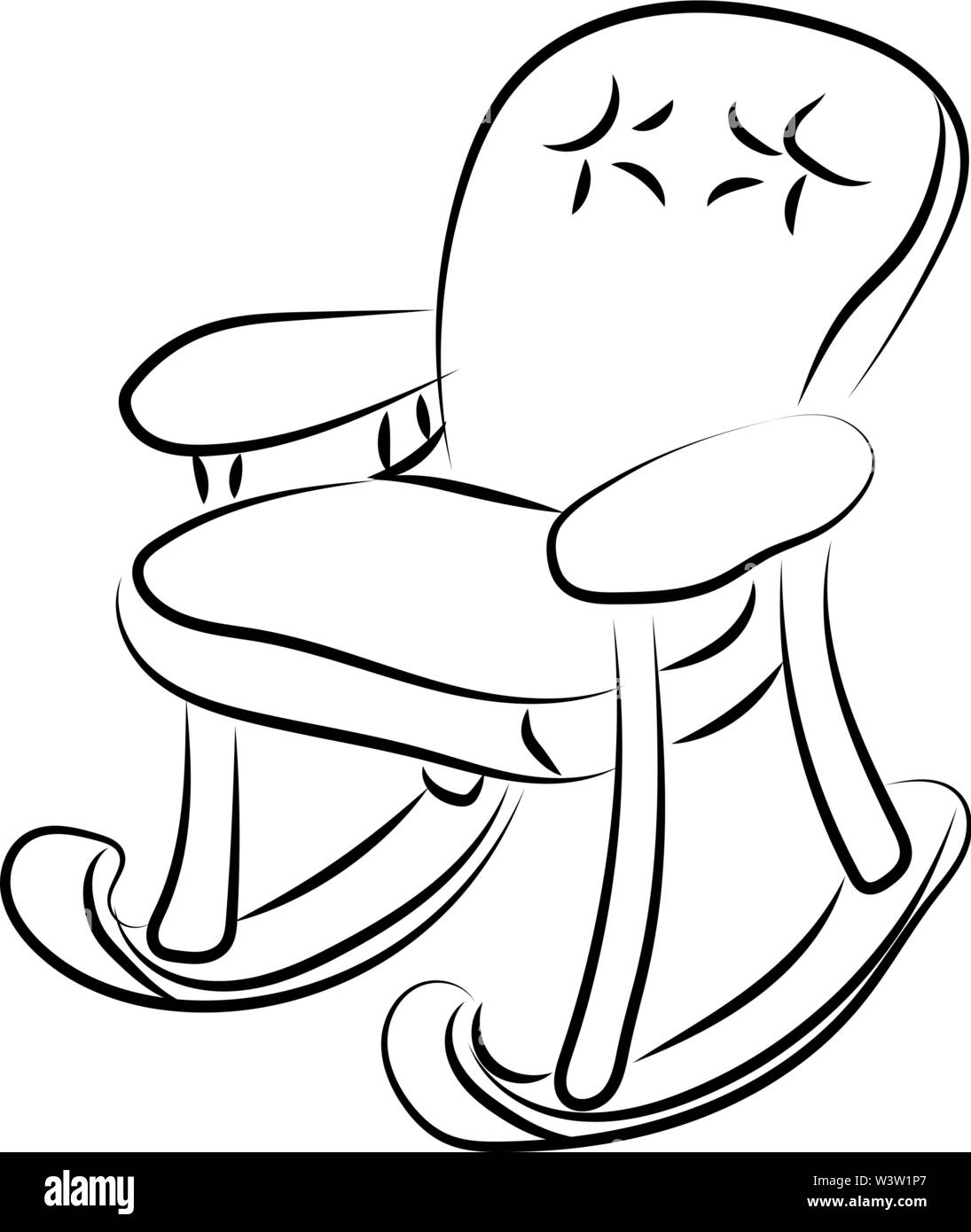 Sessel Zeichnung, Illustration, Vektor auf weißem Hintergrund Stock Vektor