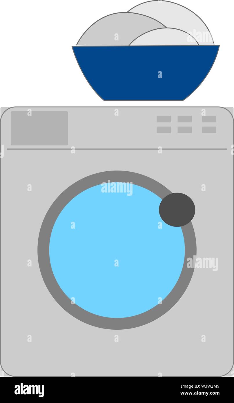 Waschmaschine, Illustration, Vektor auf weißem Hintergrund Stock Vektor