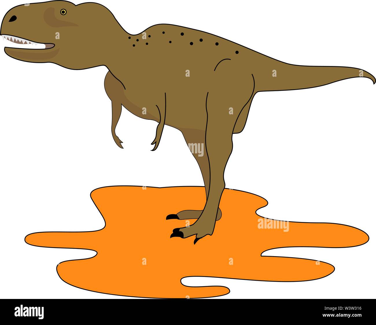 Abelisaurus stehend, Illustration, Vektor auf weißem Hintergrund. Stock Vektor