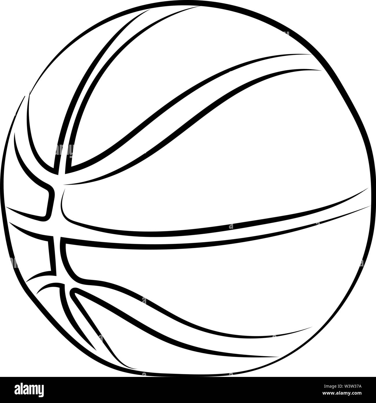 Basketball Zeichnung, Illustration, Vektor auf weißem Hintergrund. Stock Vektor