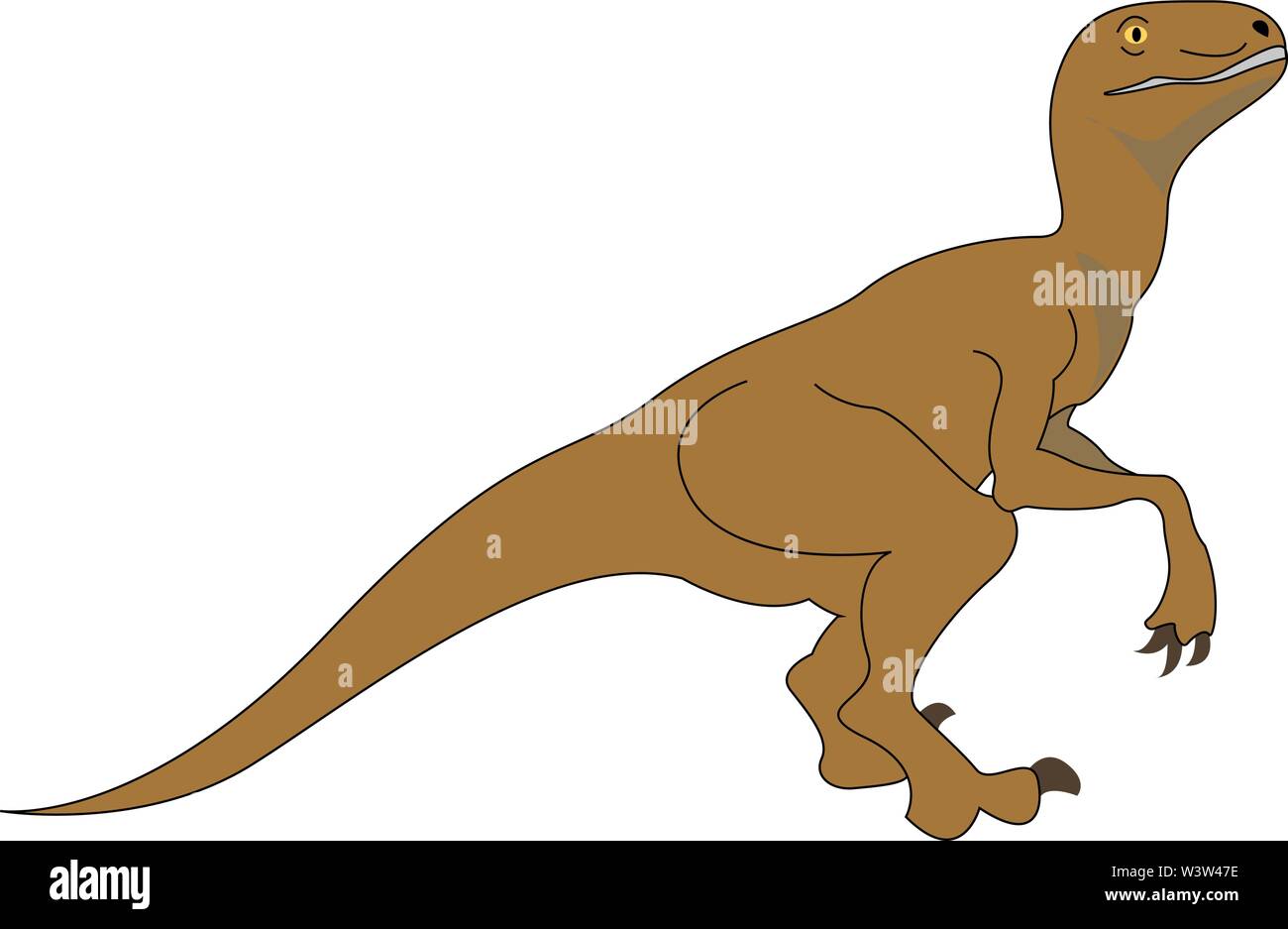 Deinonychus, Illustration, Vektor auf weißem Hintergrund. Stock Vektor