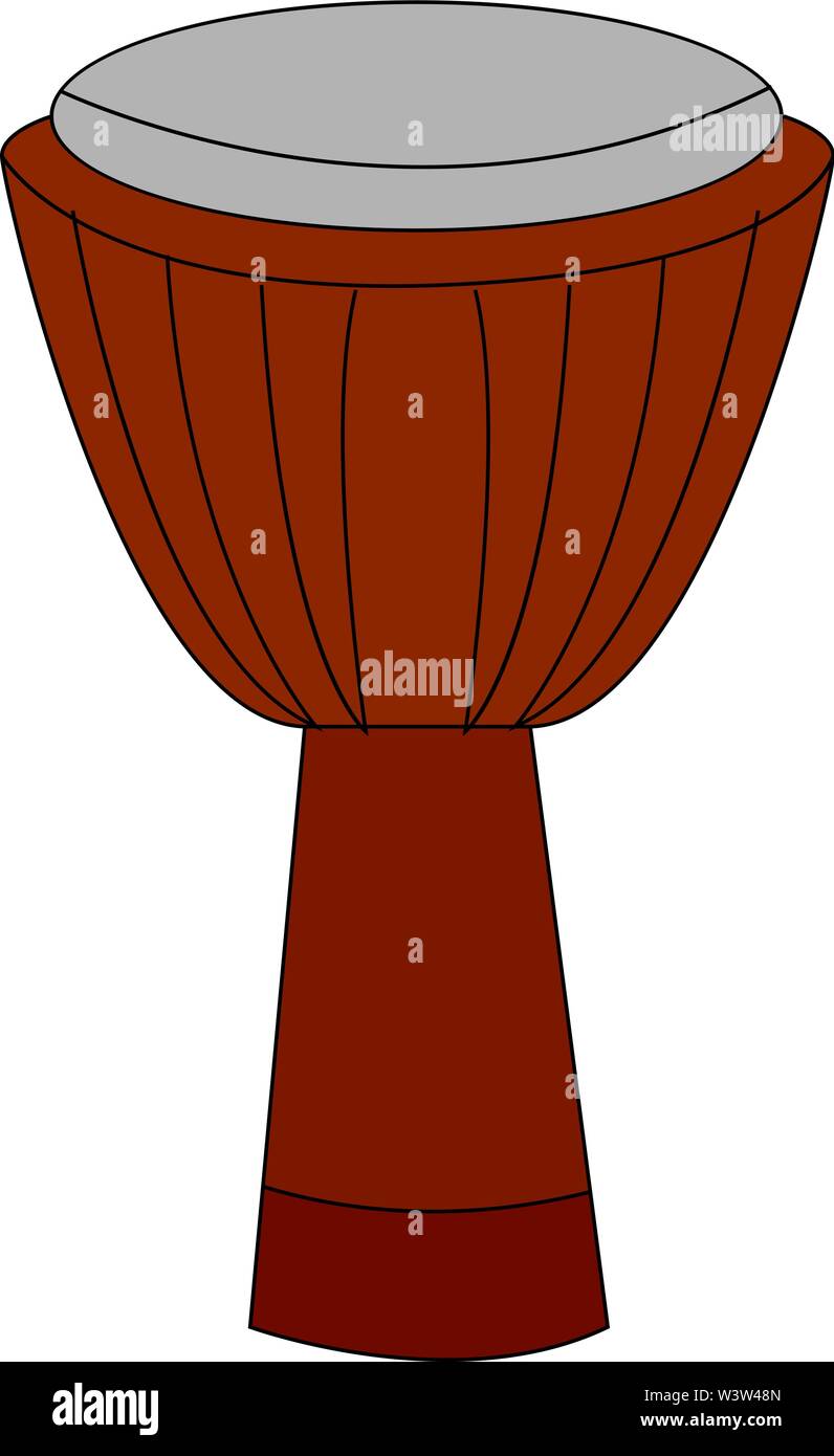 Red djembe, Illustration, Vektor auf weißem Hintergrund. Stock Vektor