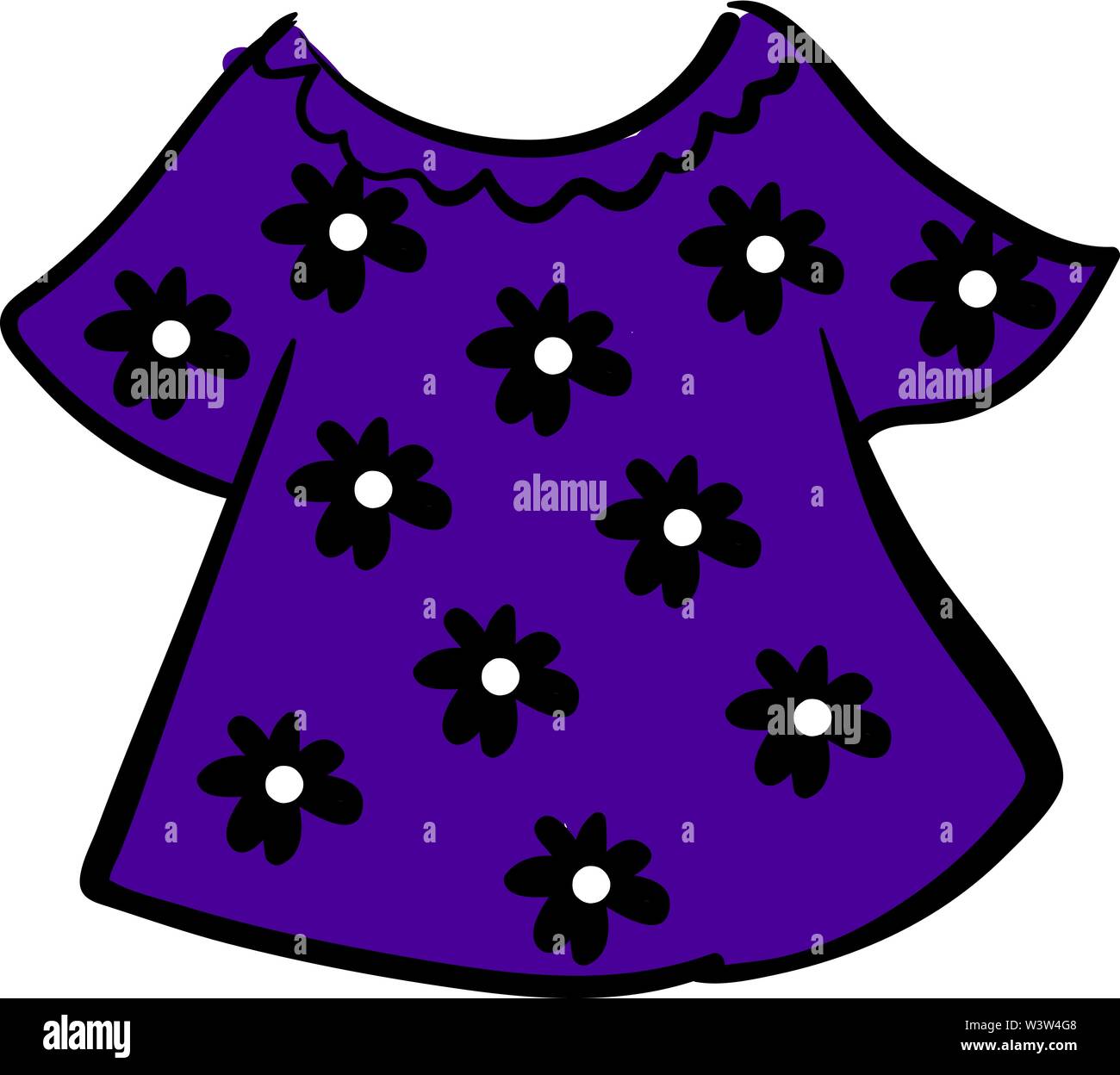 Blue Woman Shirt, Illustration, Vektor auf weißem Hintergrund. Stock Vektor