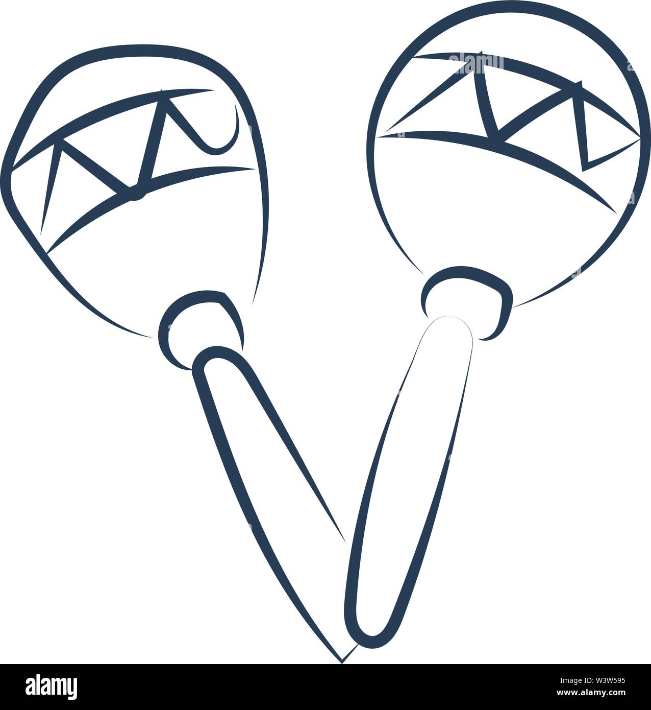 Maracas Zeichnung, Illustration, Vektor auf weißem Hintergrund. Stock Vektor