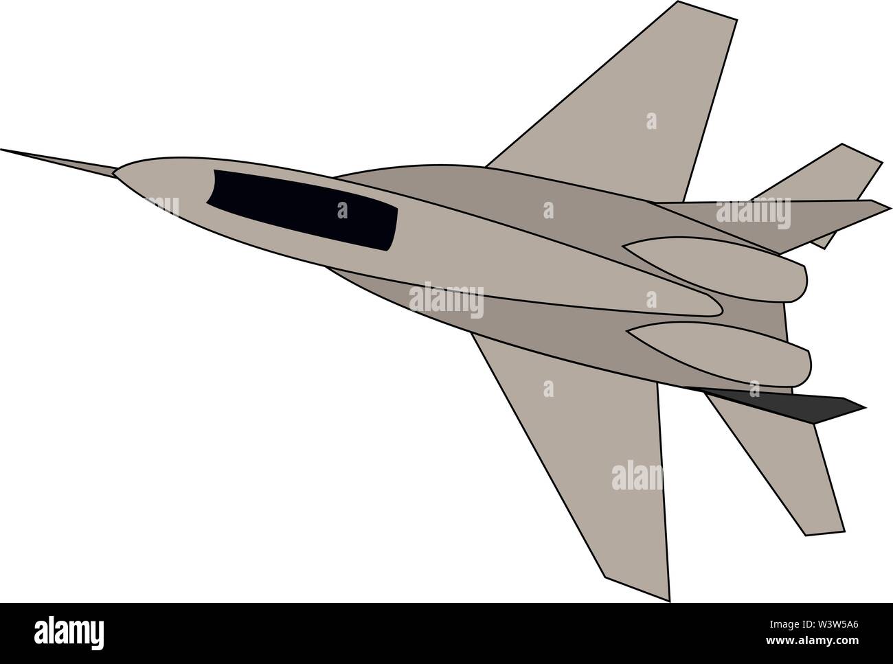 Fighter mig 29, Illustration, Vektor auf weißem Hintergrund. Stock Vektor