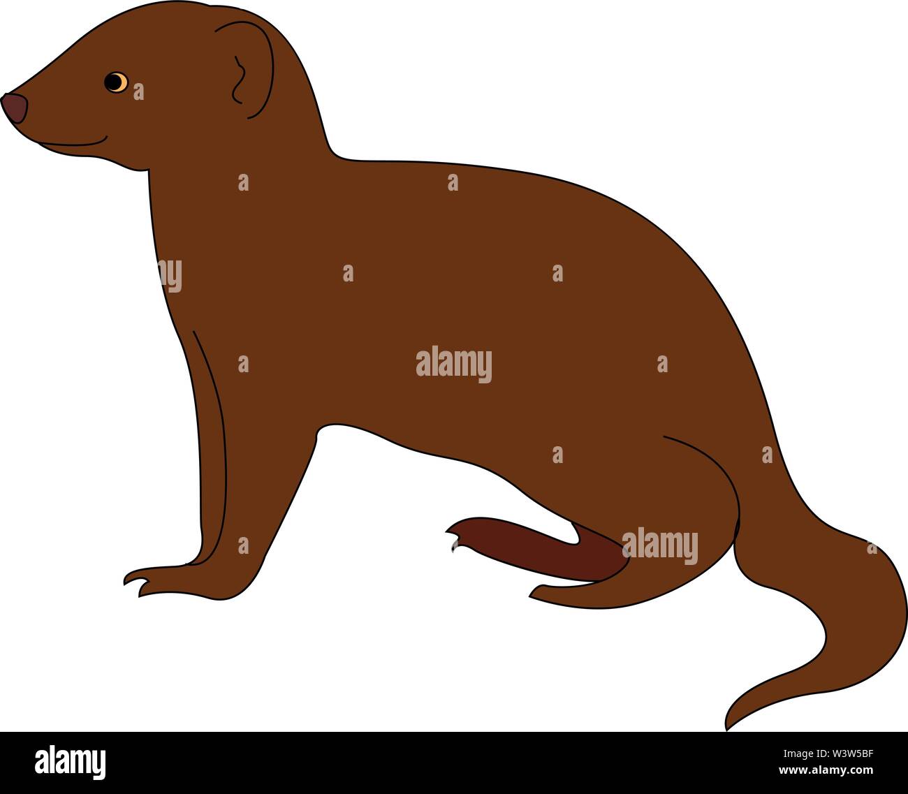 Happy Mongoose, Illustration, Vektor auf weißem Hintergrund. Stock Vektor