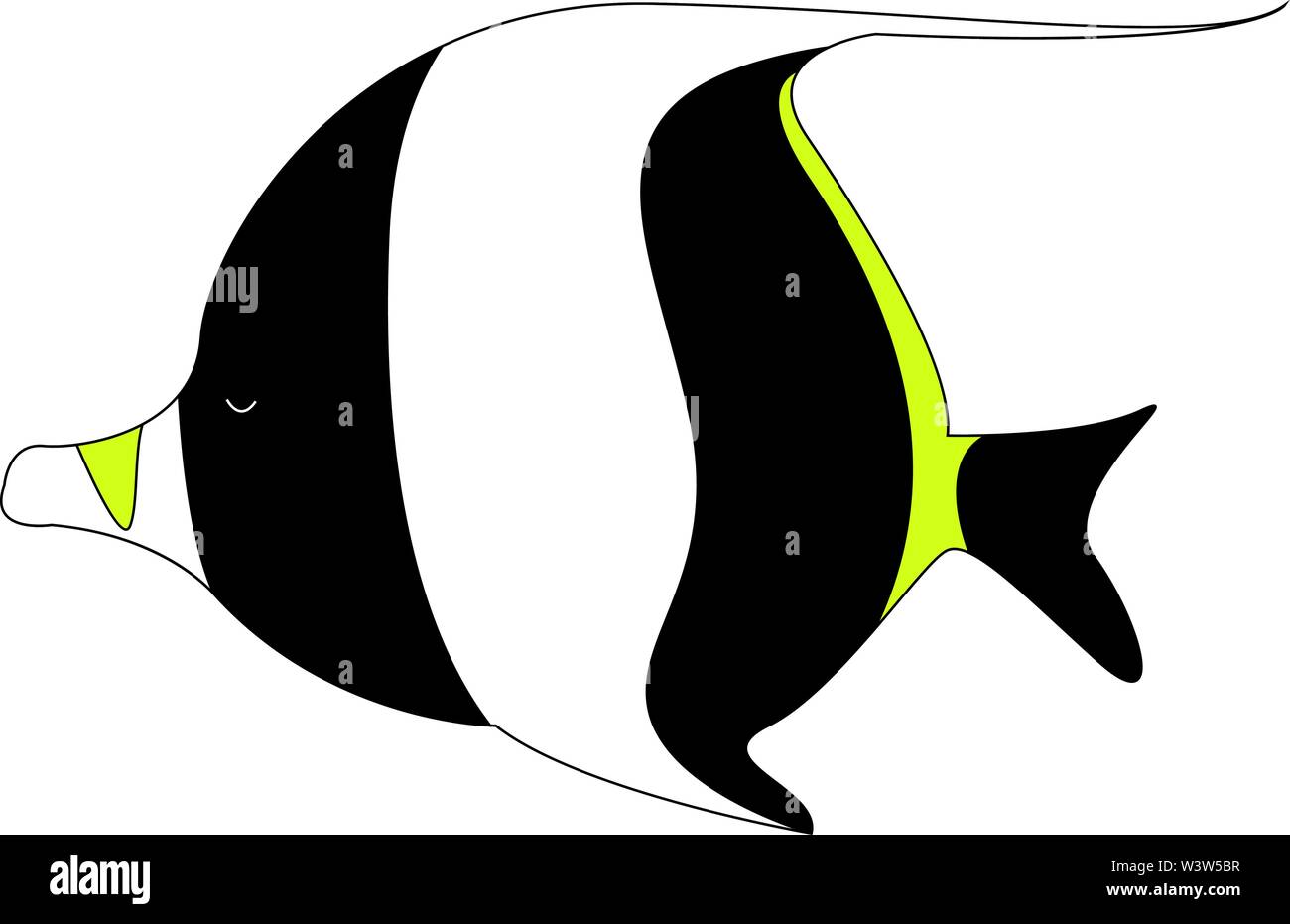 Maurische idol Fisch, Illustration, Vektor auf weißem Hintergrund. Stock Vektor