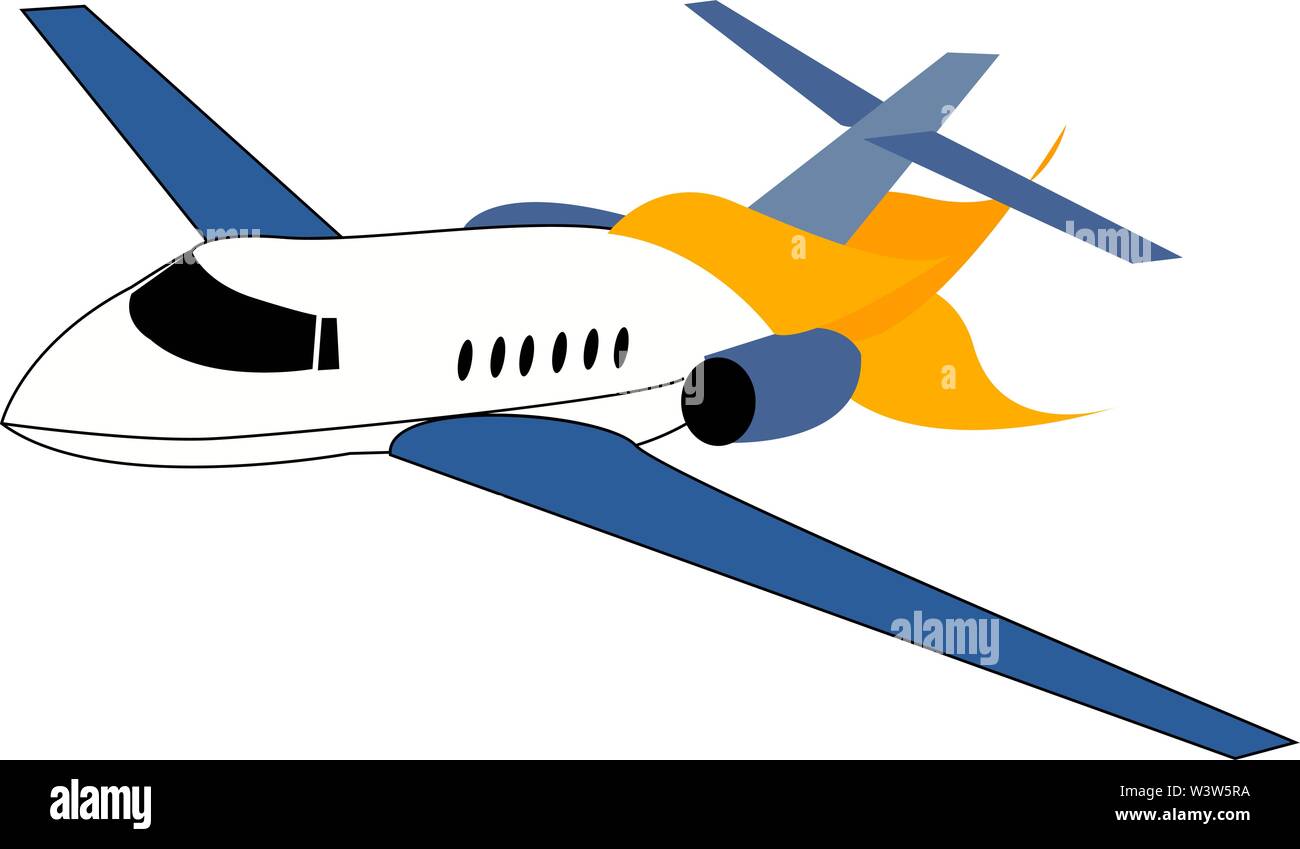 Flugzeugabsturz, Illustration, Vektor auf weißem Hintergrund. Stock Vektor