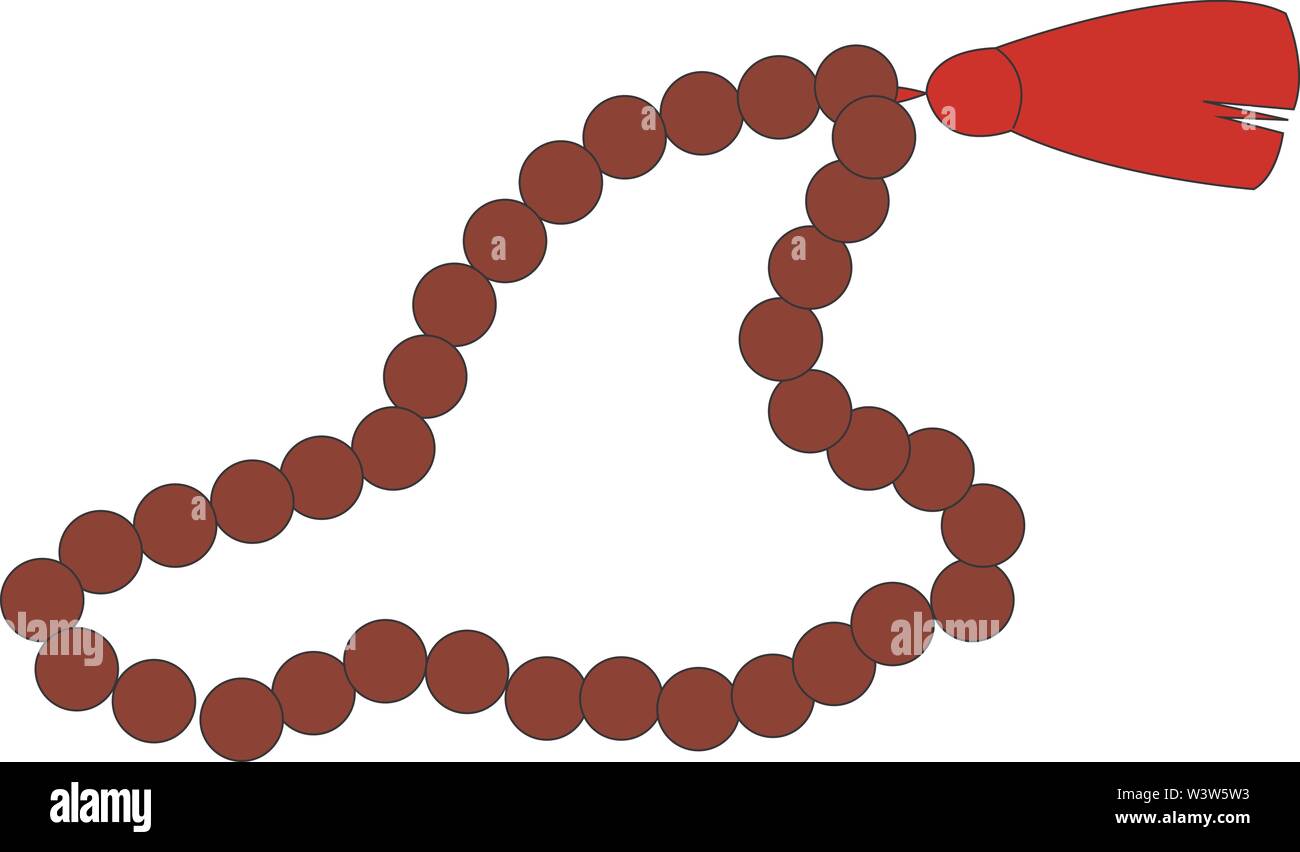 Gebetsketten, Illustration, Vektor auf weißem Hintergrund. Stock Vektor