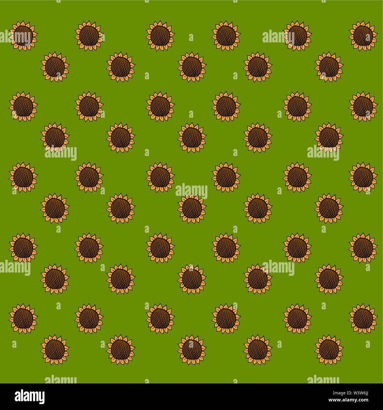 Sonnenblume Hintergrundbild, Illustration, Vektor auf weißem Hintergrund. Stock Vektor