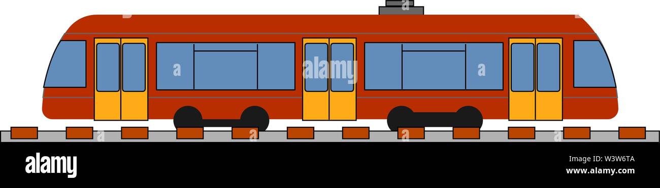 Ujnderground Zug, Illustration, Vektor auf weißem Hintergrund. Stock Vektor