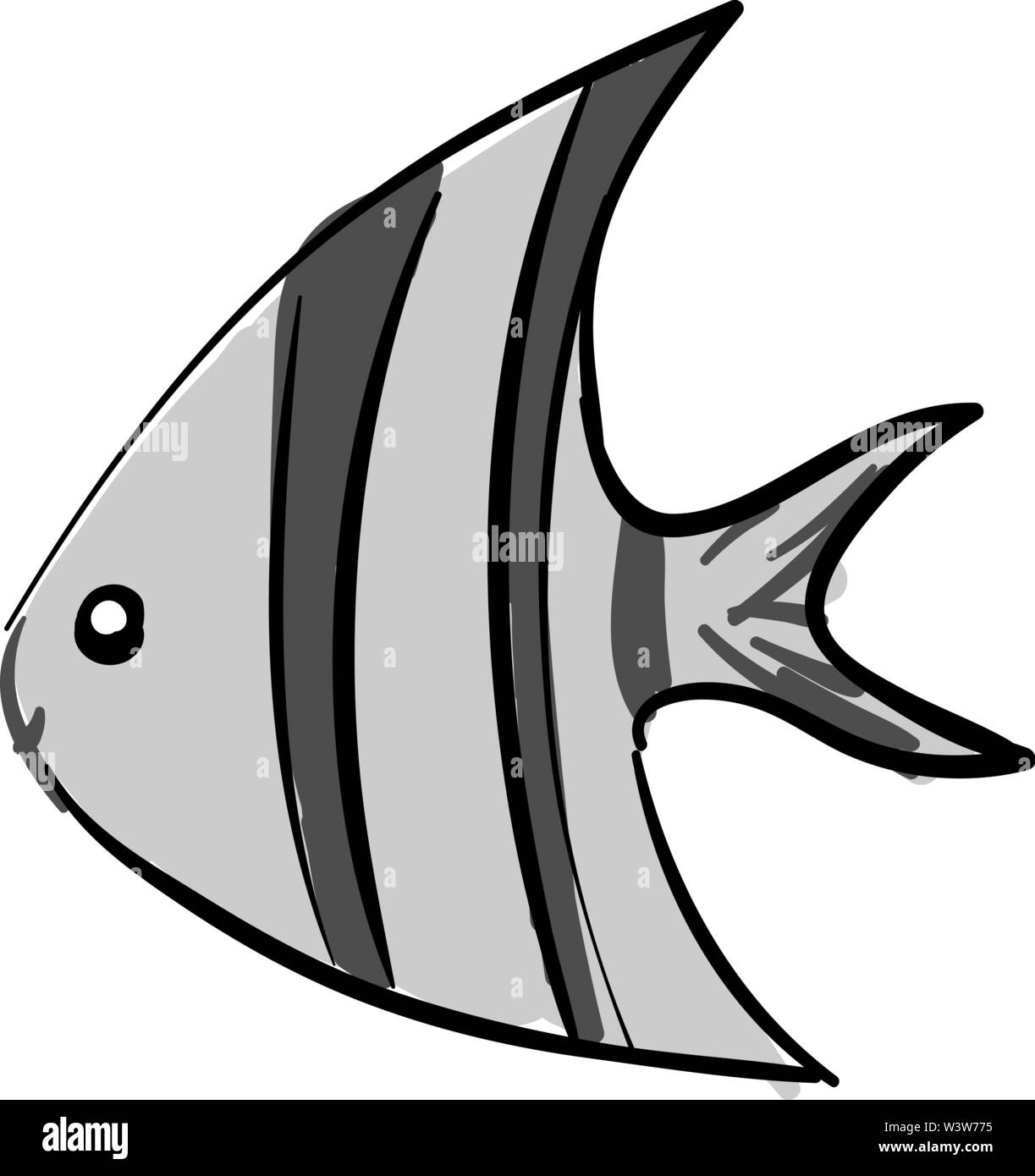 Lächelnd angelfish, Illustration, Vektor auf weißem Hintergrund. Stock Vektor