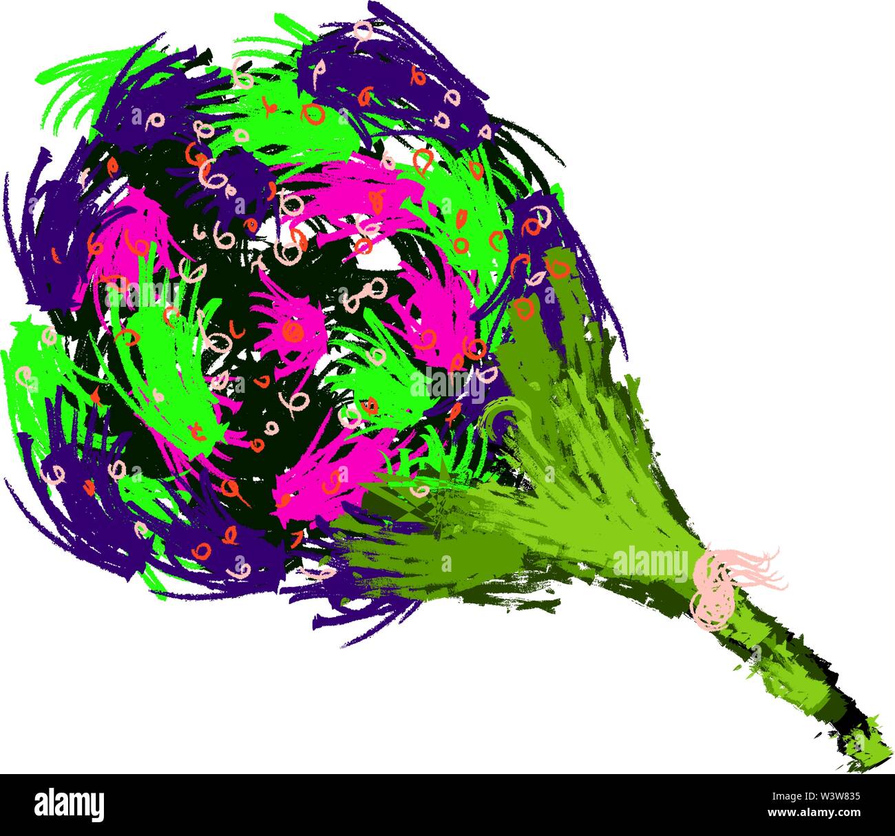 Blumen, Illustration, Vektor auf weißem Hintergrund. Stock Vektor