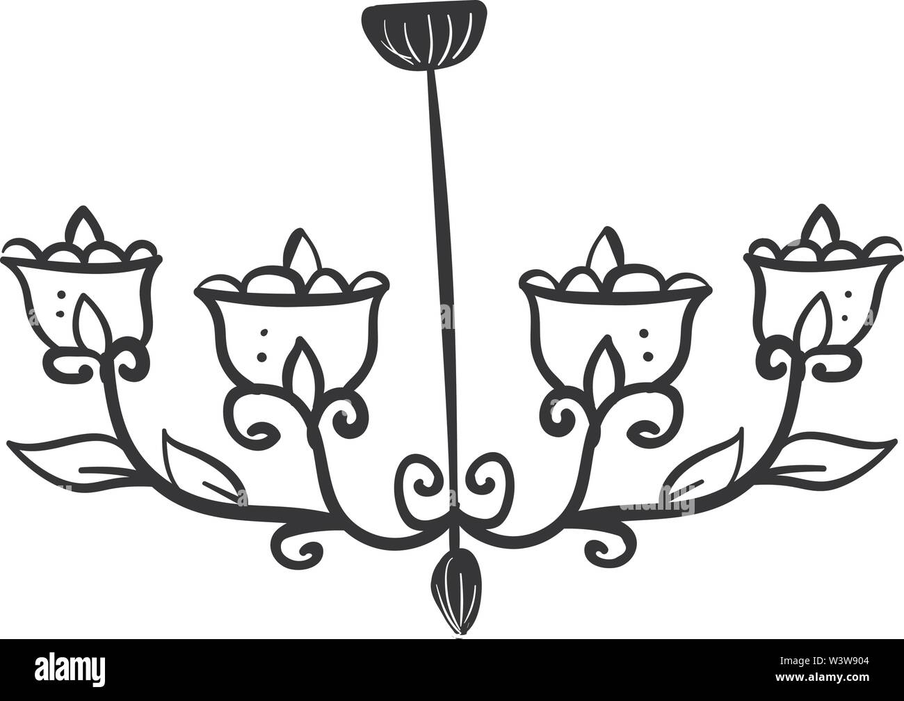 Dekorative Kronleuchter Zeichnen, Illustration, Vektor auf weißem  Hintergrund Stock-Vektorgrafik - Alamy