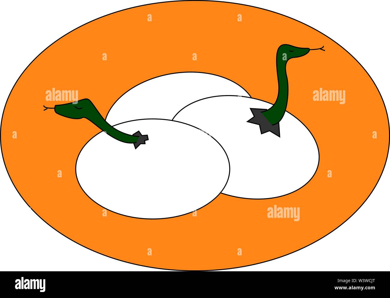 Schlangen Nest, Illustration, Vektor auf weißem Hintergrund. Stock Vektor