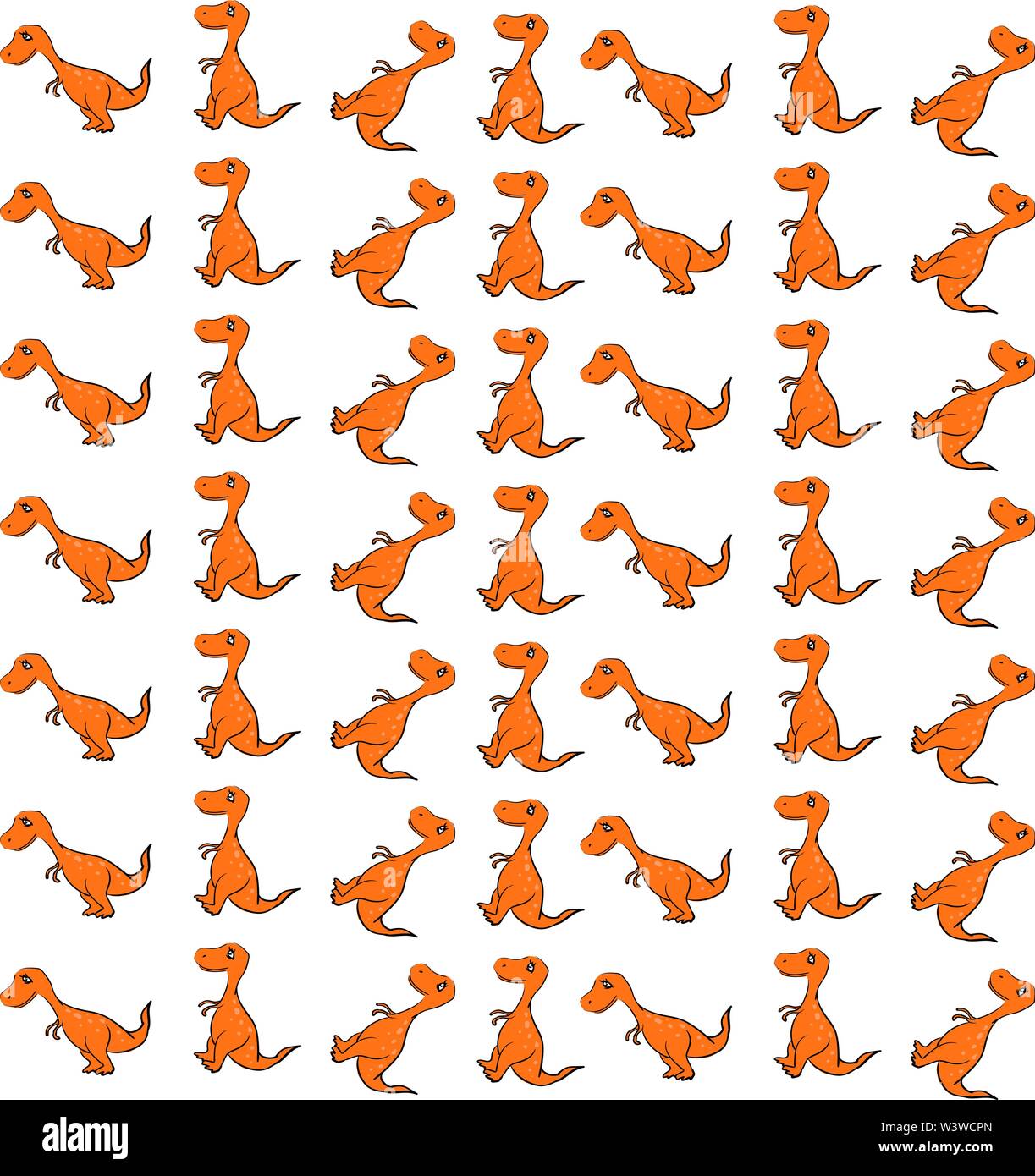 Dinosaurier Tapete, Illustration, Vektor auf weißem Hintergrund. Stock Vektor